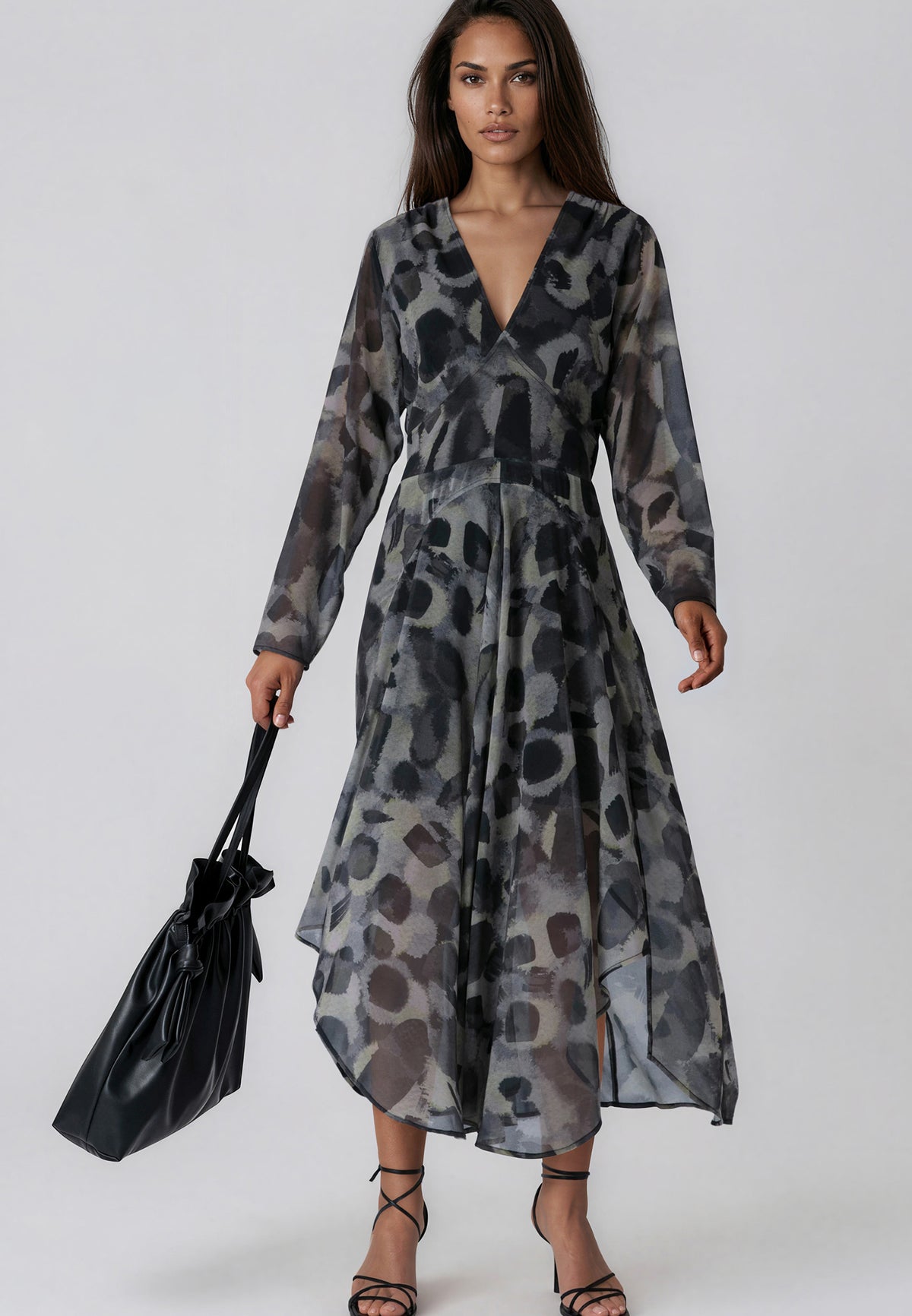 STEPHANIE MIDI DRESS TERRAZZO YELLOW
