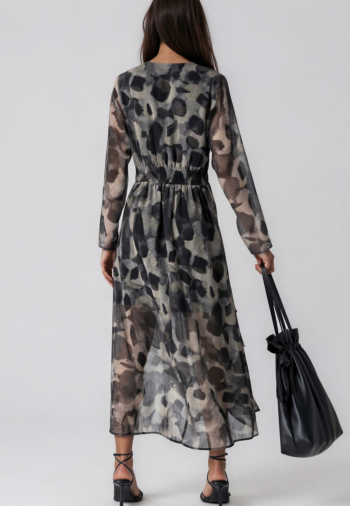 STEPHANIE MIDI DRESS TERRAZZO YELLOW
