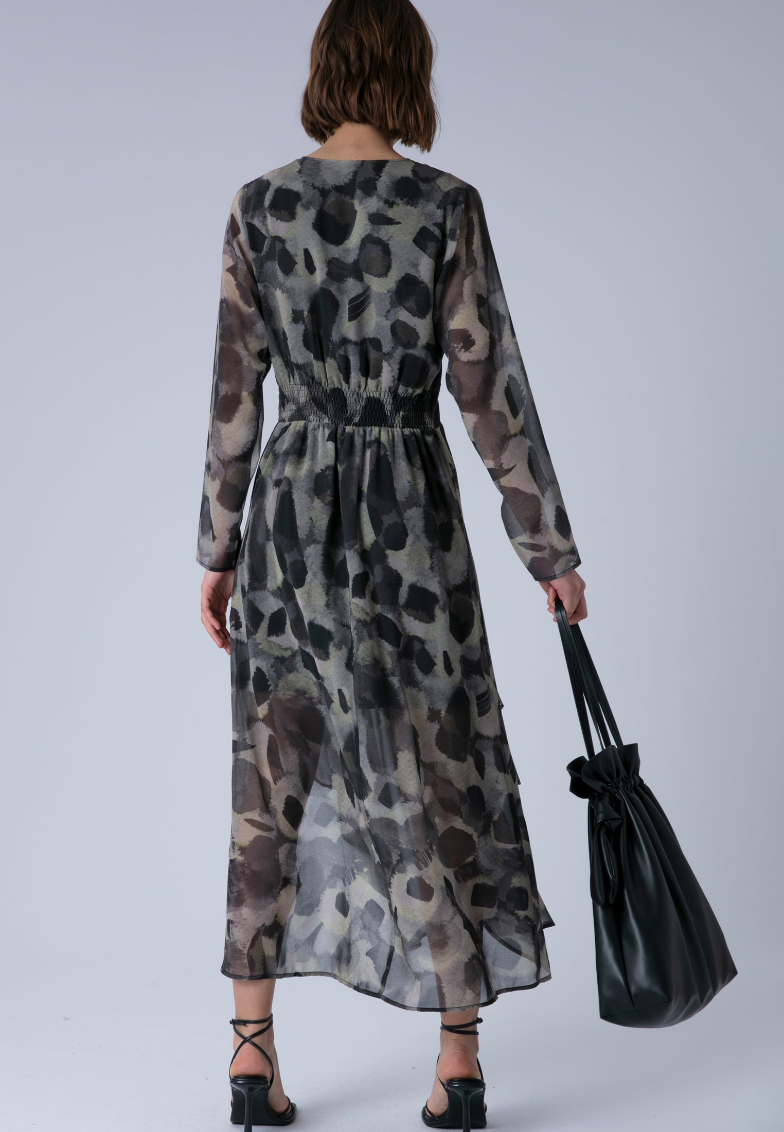 STEPHANIE MIDI DRESS TERRAZZO YELLOW