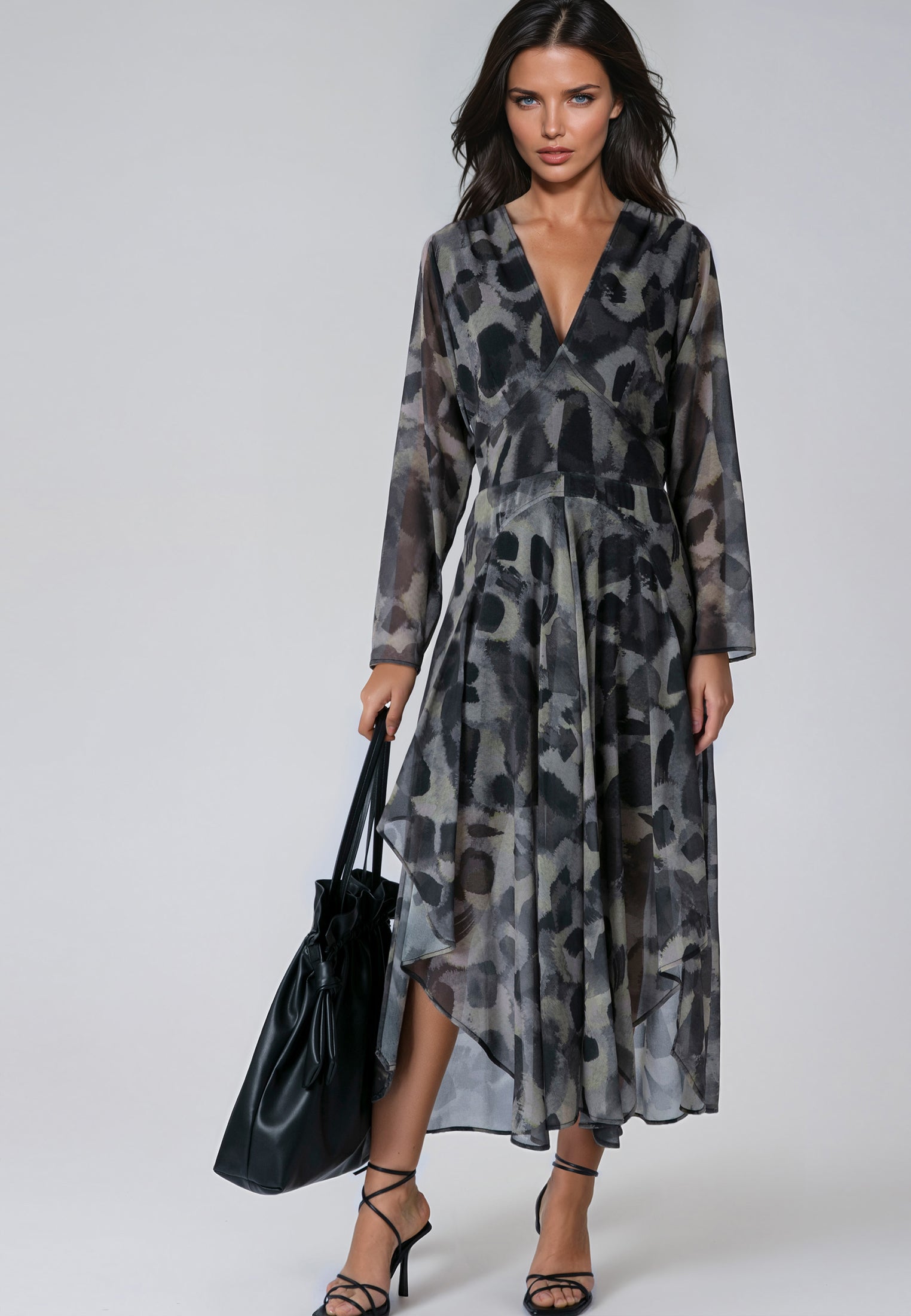 STEPHANIE MIDI DRESS TERRAZZO YELLOW