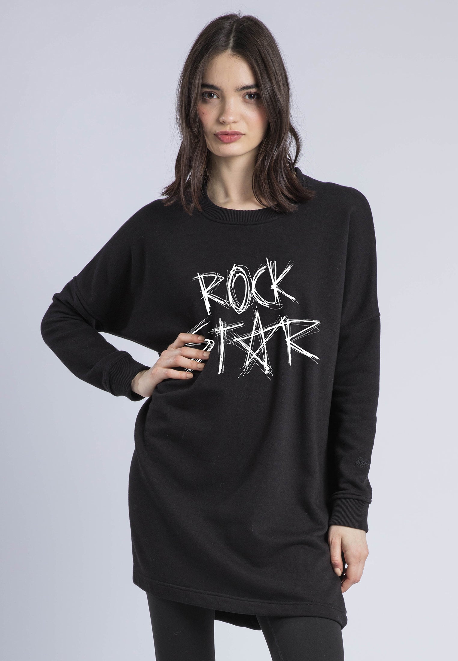 FLORA SWEAT DRESS BLACK