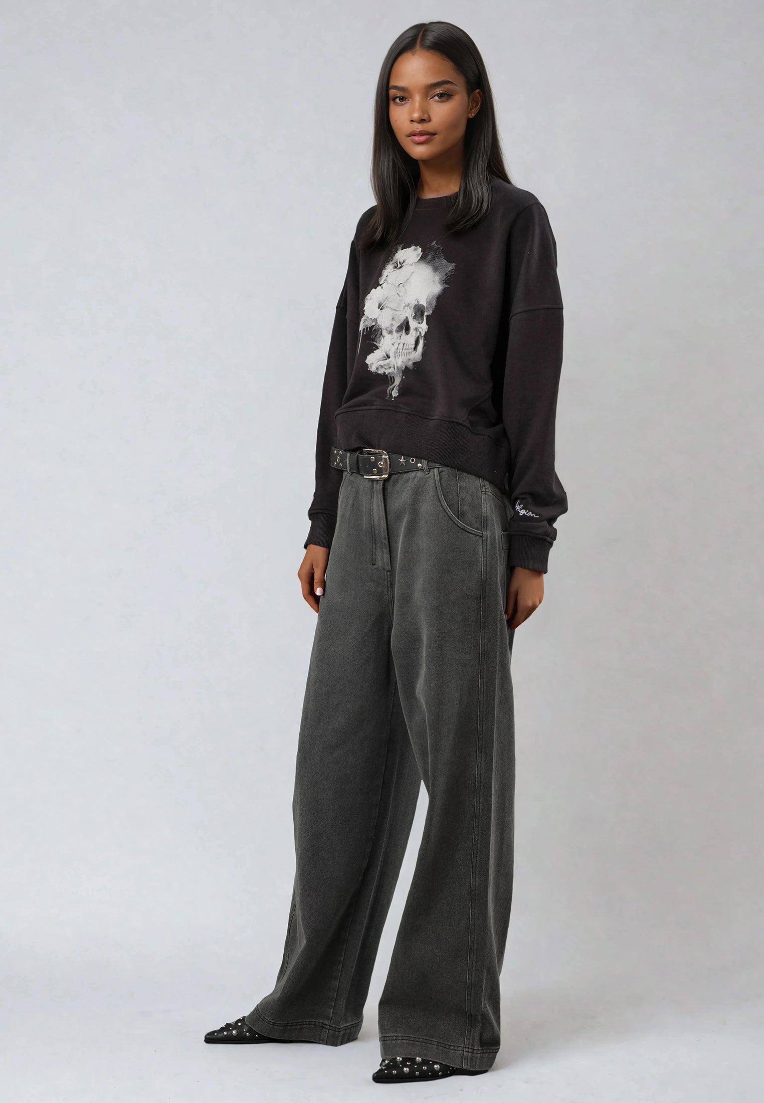 FLORA SWEAT BLACK SKULL