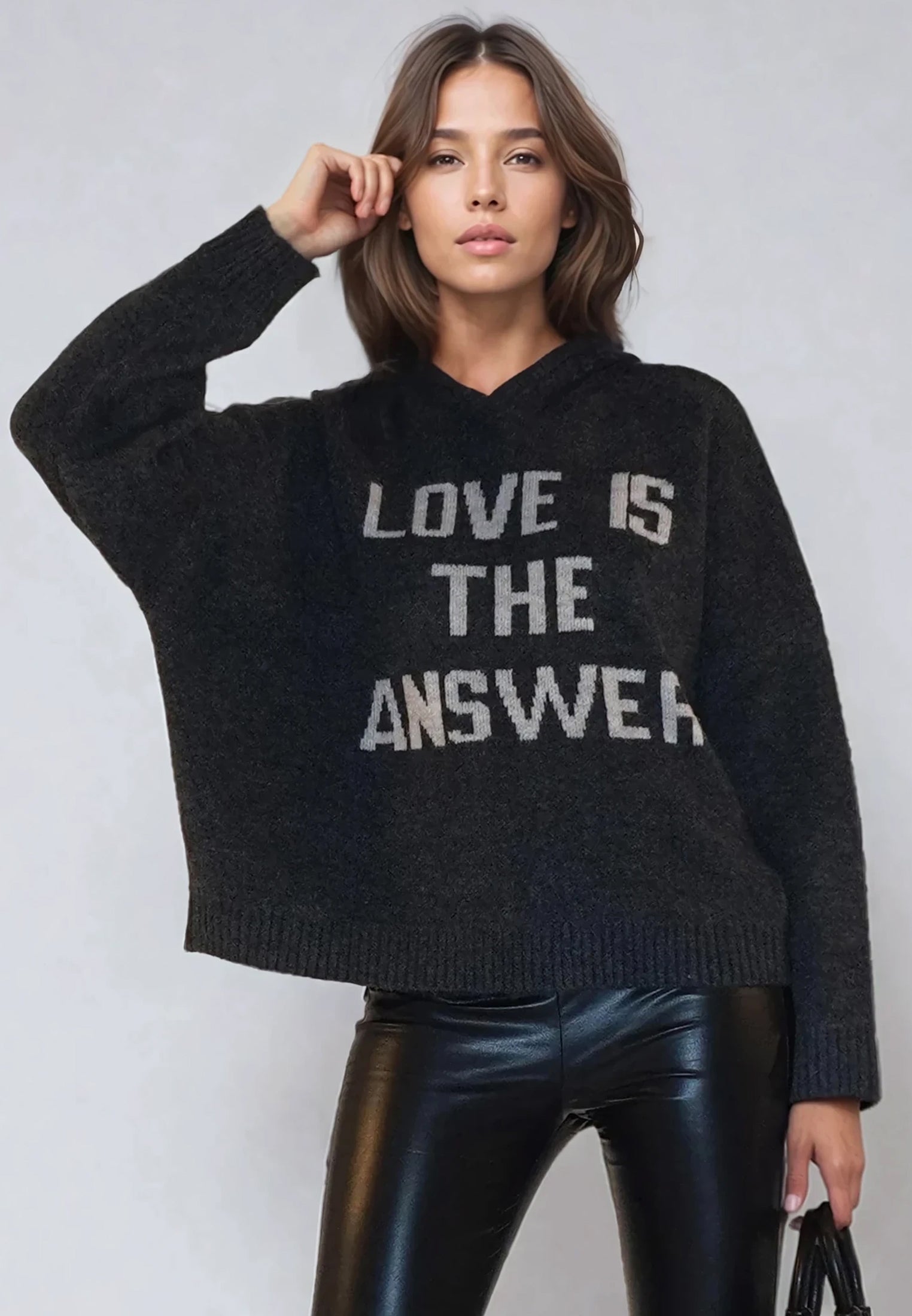 COURTNEY HOODIE JUMPER CHARCOAL