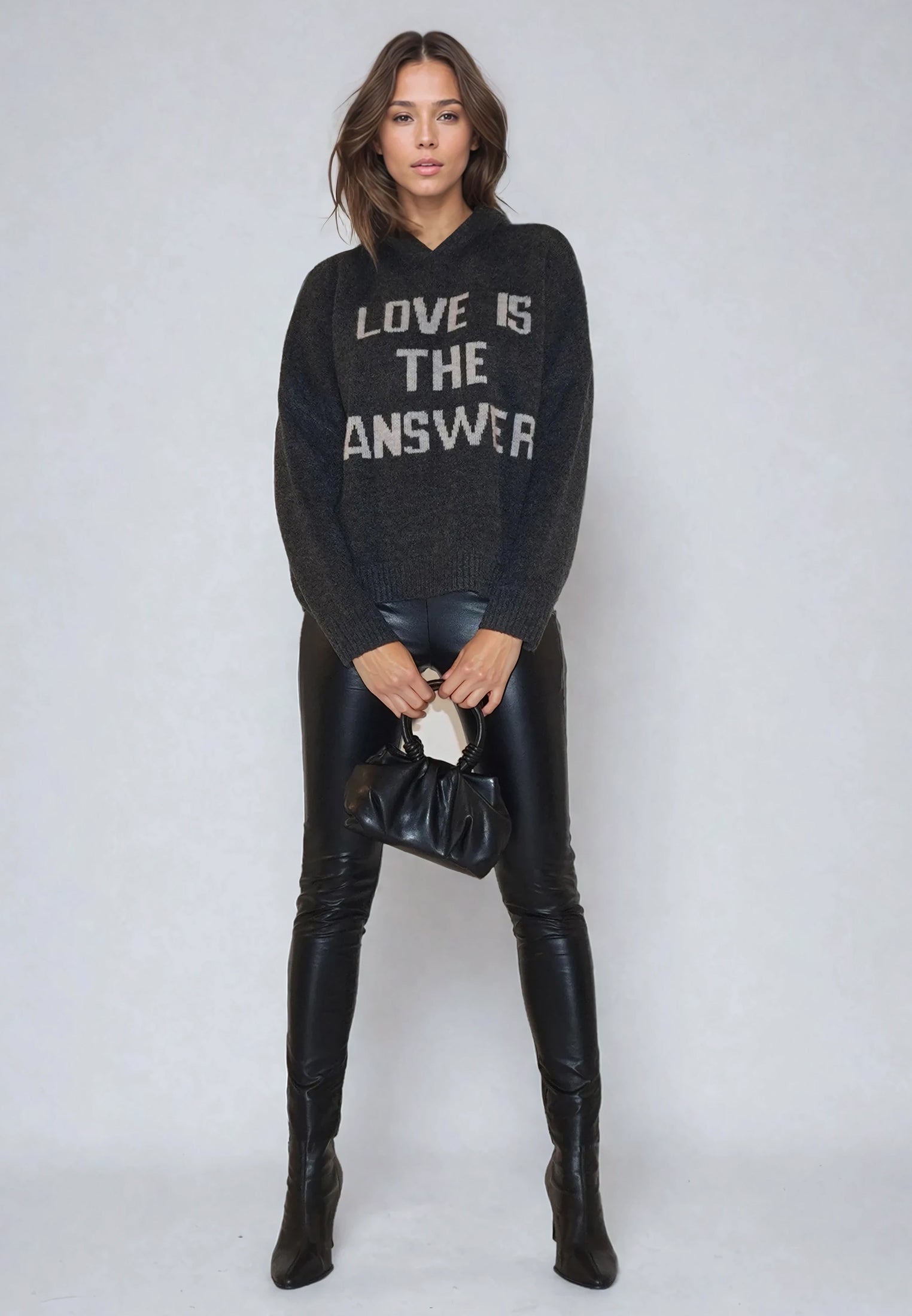COURTNEY HOODIE JUMPER CHARCOAL