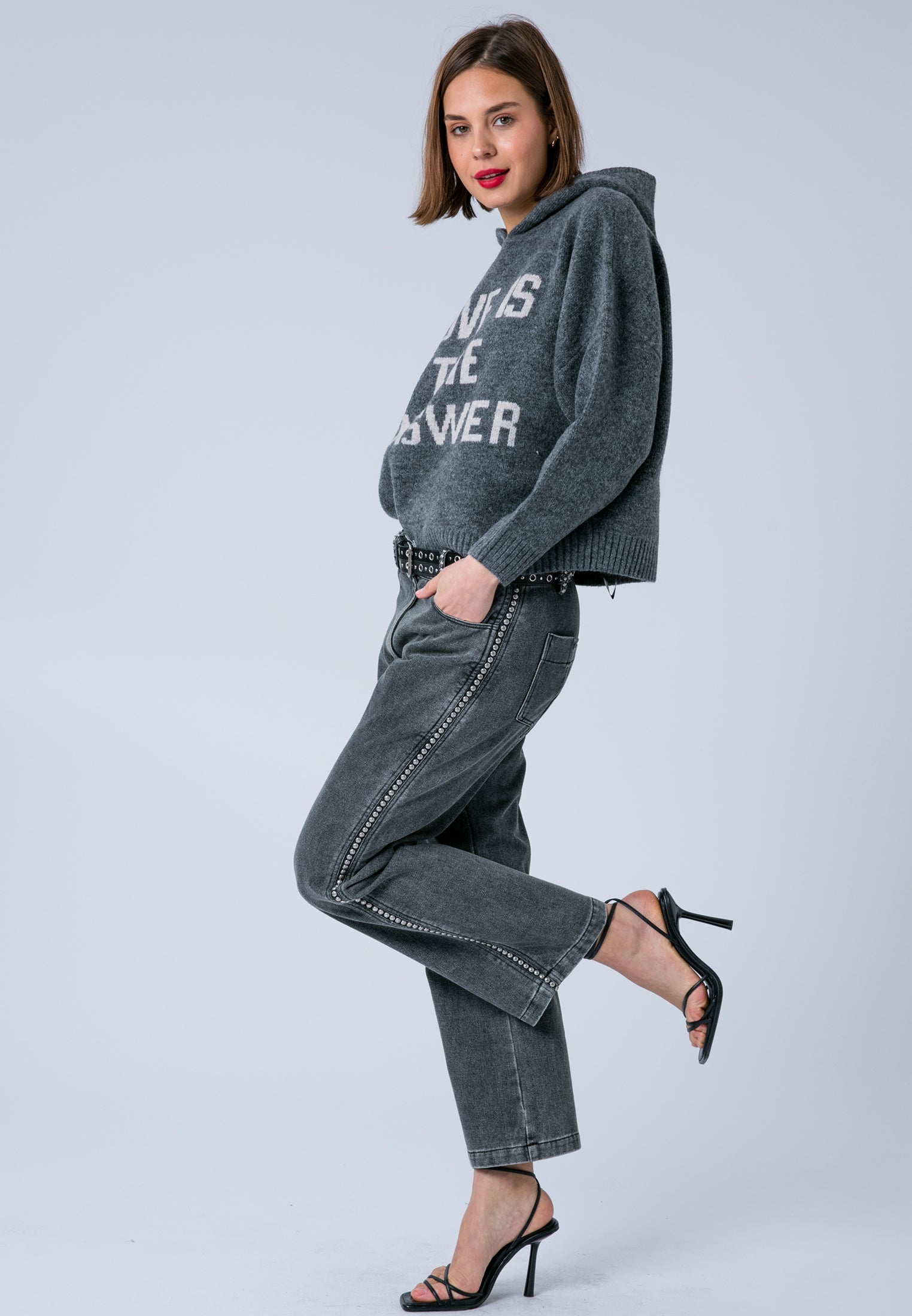 COURTNEY HOODIE JUMPER CHARCOAL