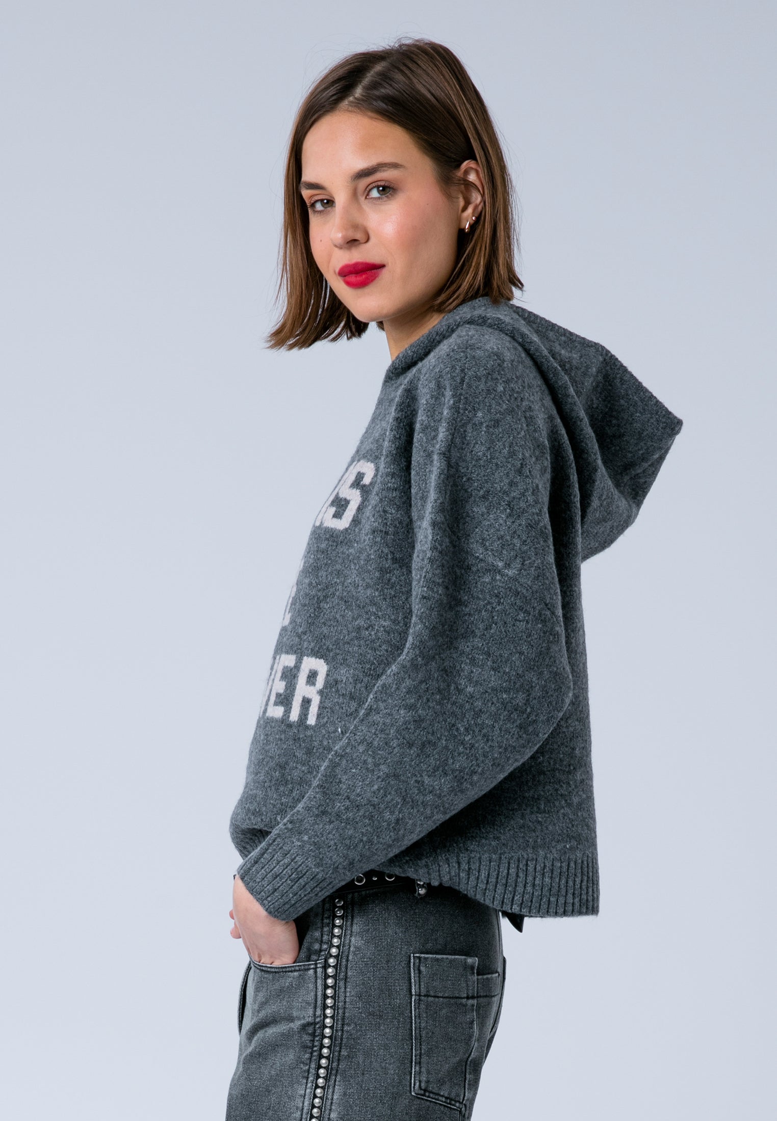 COURTNEY HOODIE JUMPER CHARCOAL