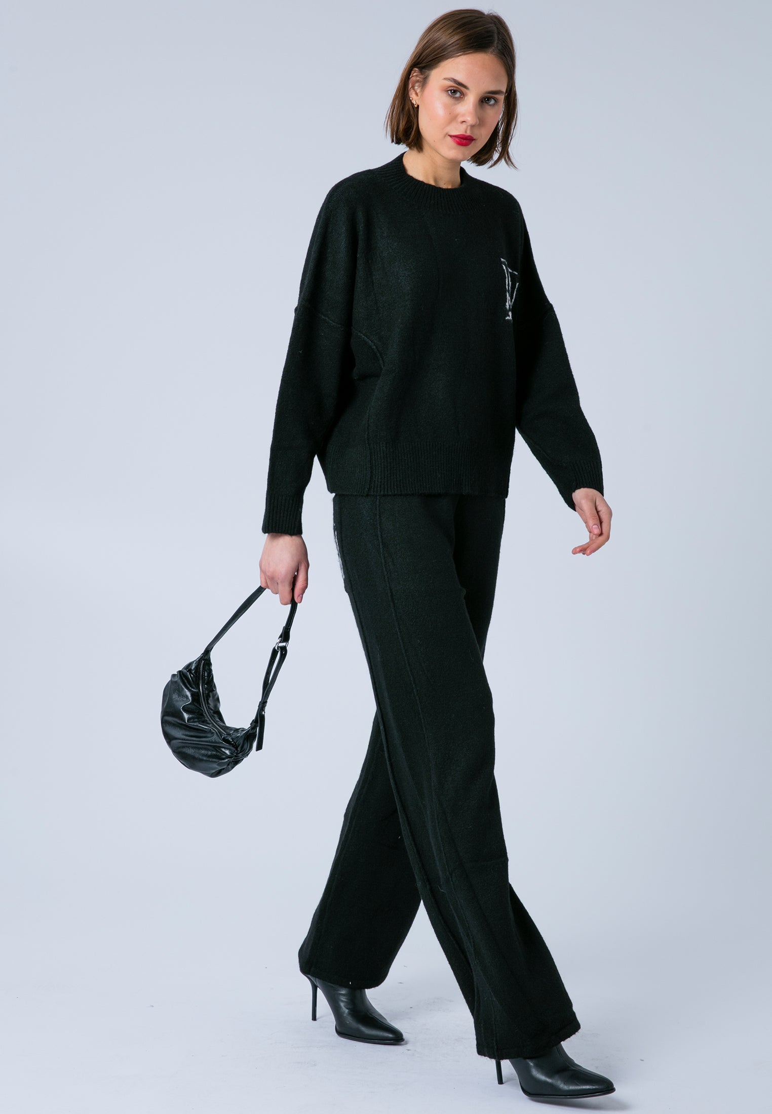 LUSCIOUS KNITTED PANT BLACK