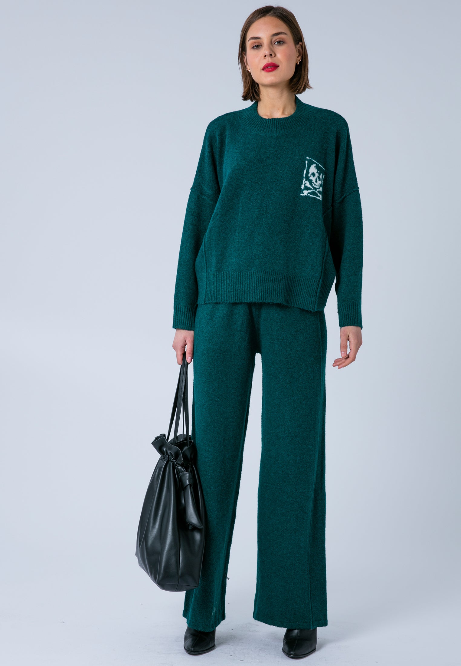 LUSCIOUS KNITTED PANT FOREST GREEN
