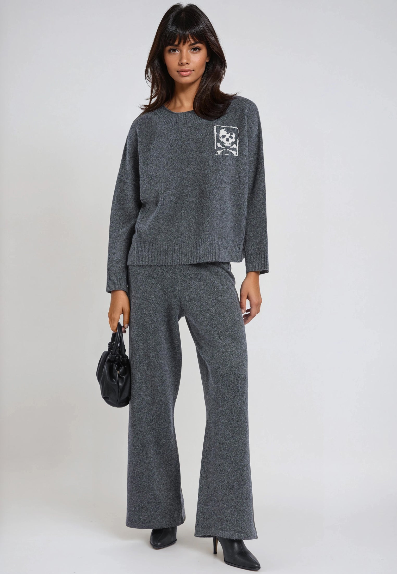 LUSCIOUS KNITTED PANT CHARCOAL