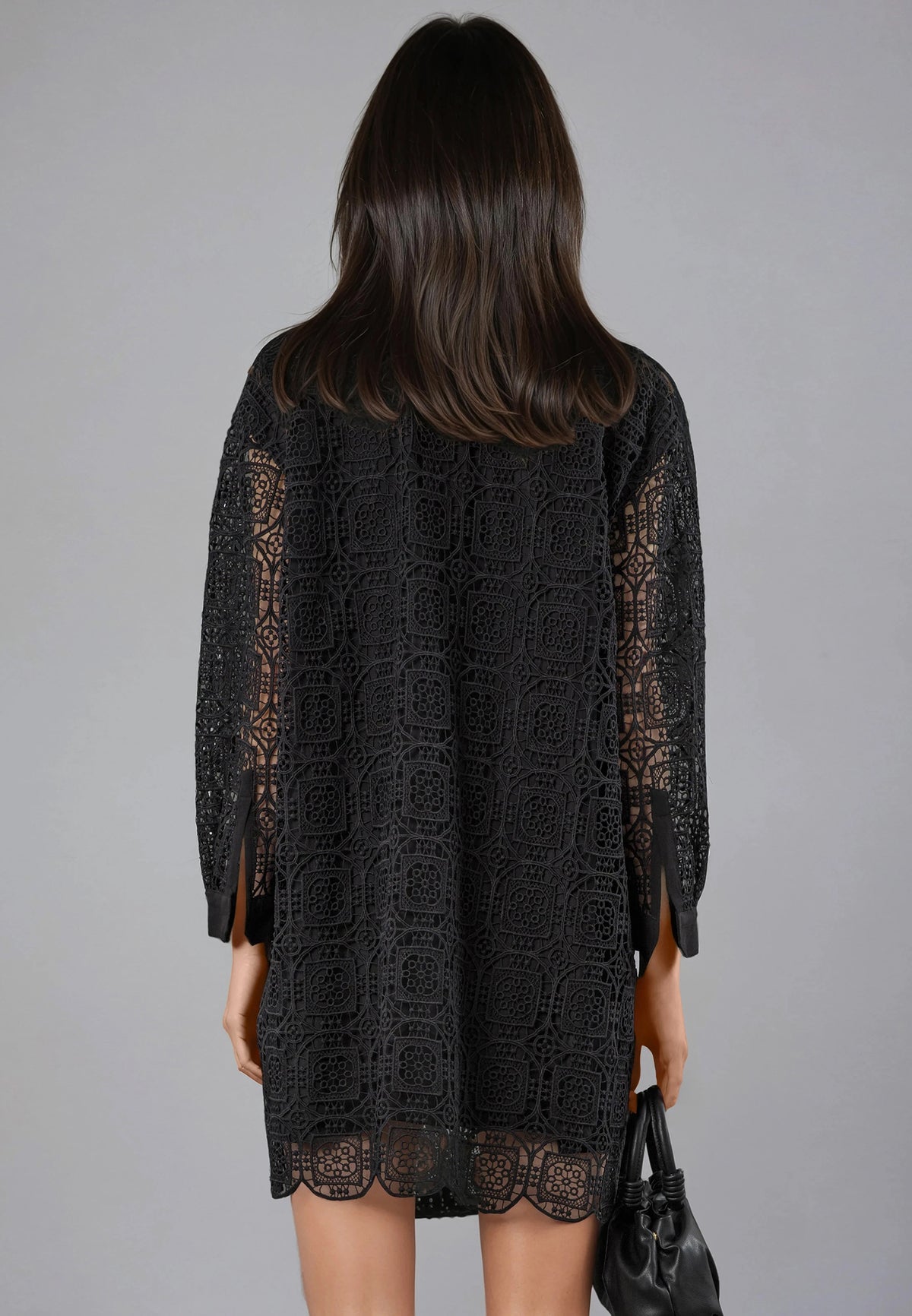 MIKI TUNIC MINI DRESS BLACK LACE