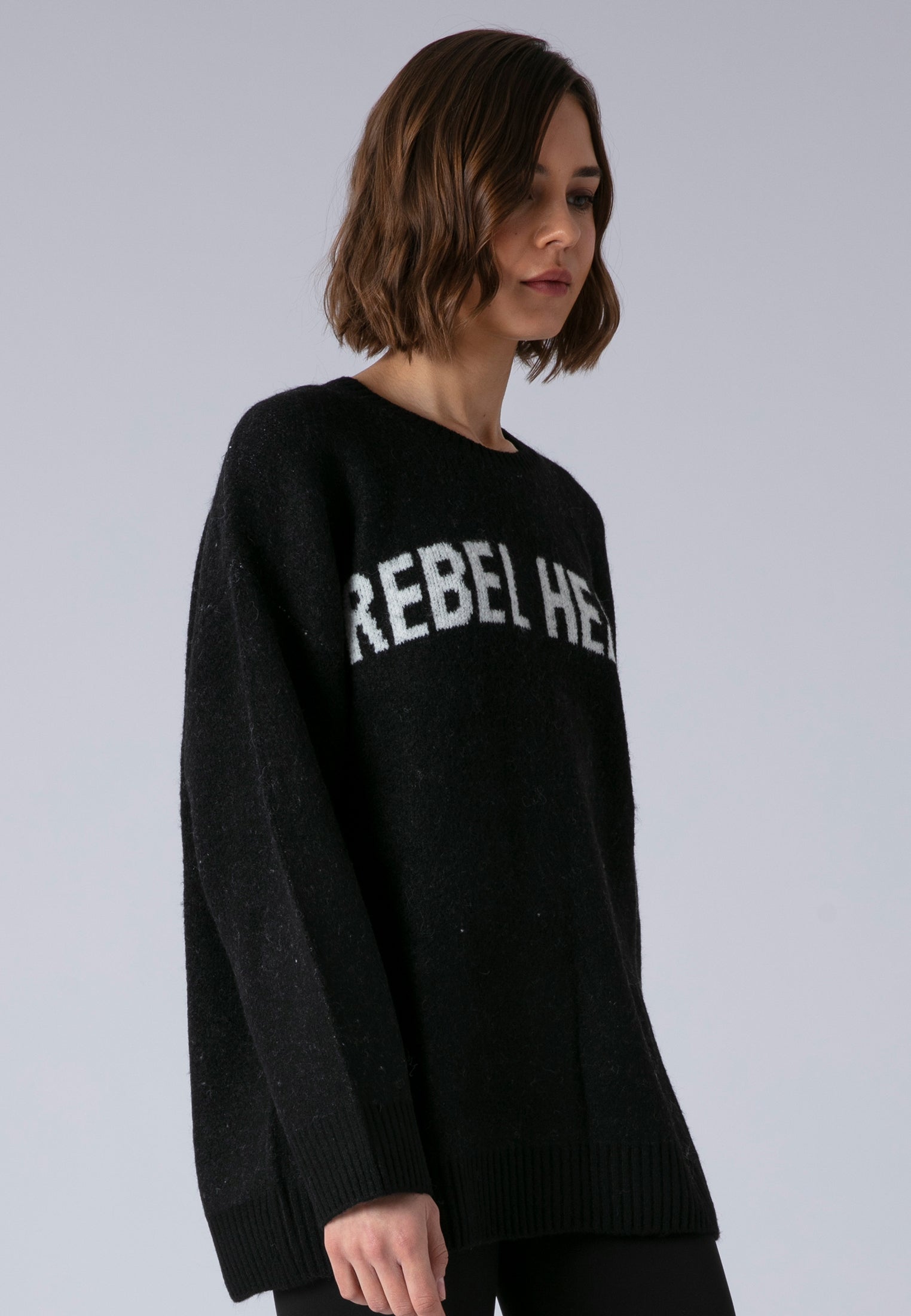 REBEL HEART JUMPER BLACK & WHITE