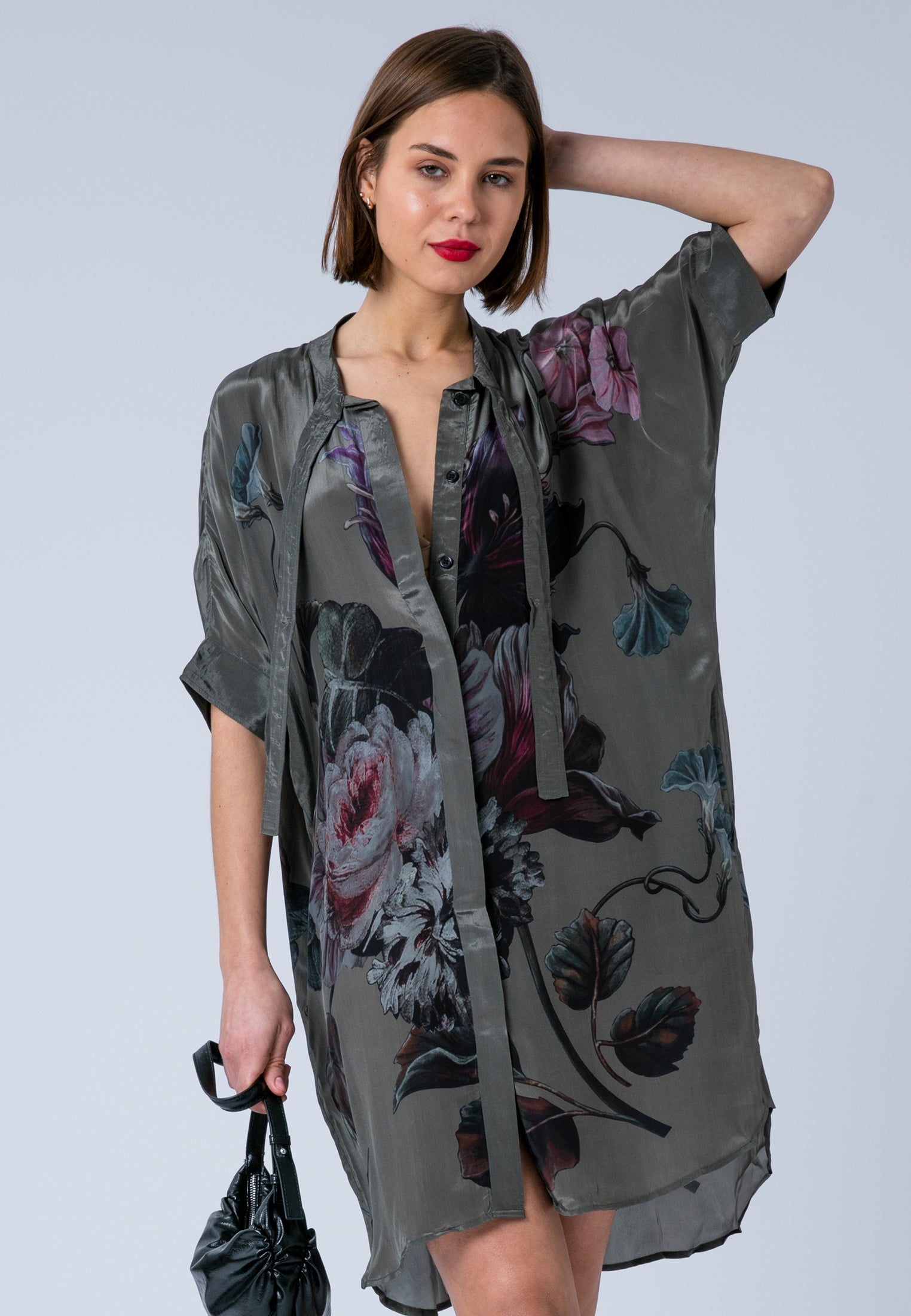 long sleeve brown dress mini Women's Islamic Warm Brown Corduroy Long Tunic 3XL[+$3.99]