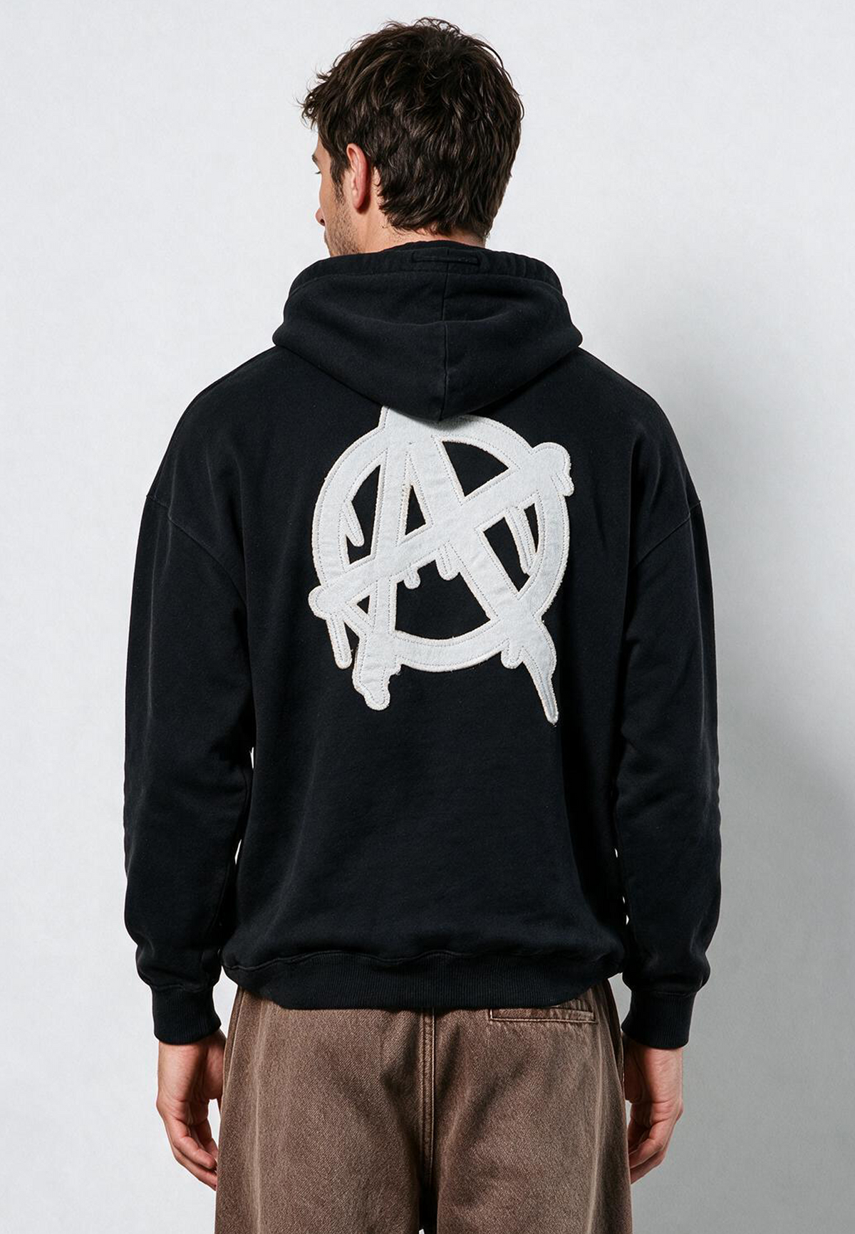 ANARCHY APPLIQUE HOODIE BLACK & OFF WHITE