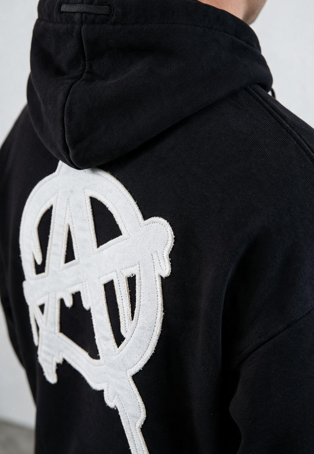 ANARCHY APPLIQUE HOODIE BLACK & OFF WHITE