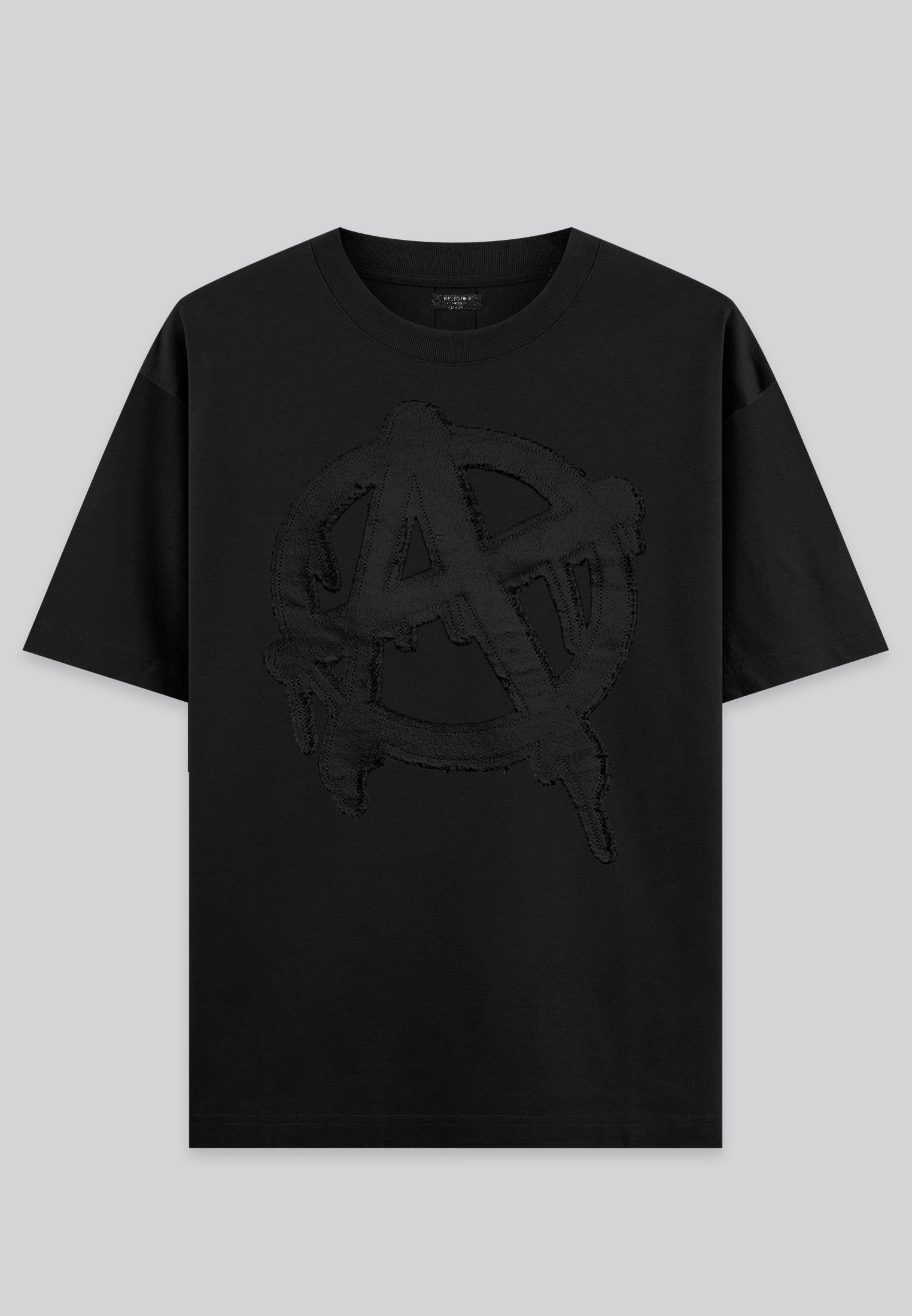 ANARCHY APPLIQUE T-SHIRT BLACK