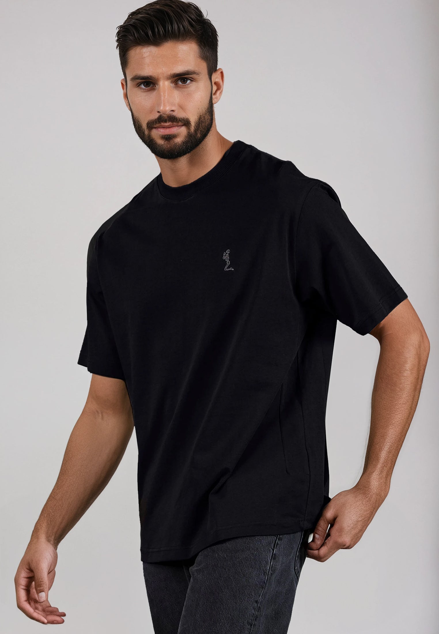 OVERSIZED HEAVY BLOCK T-SHIRT JET BLACK
