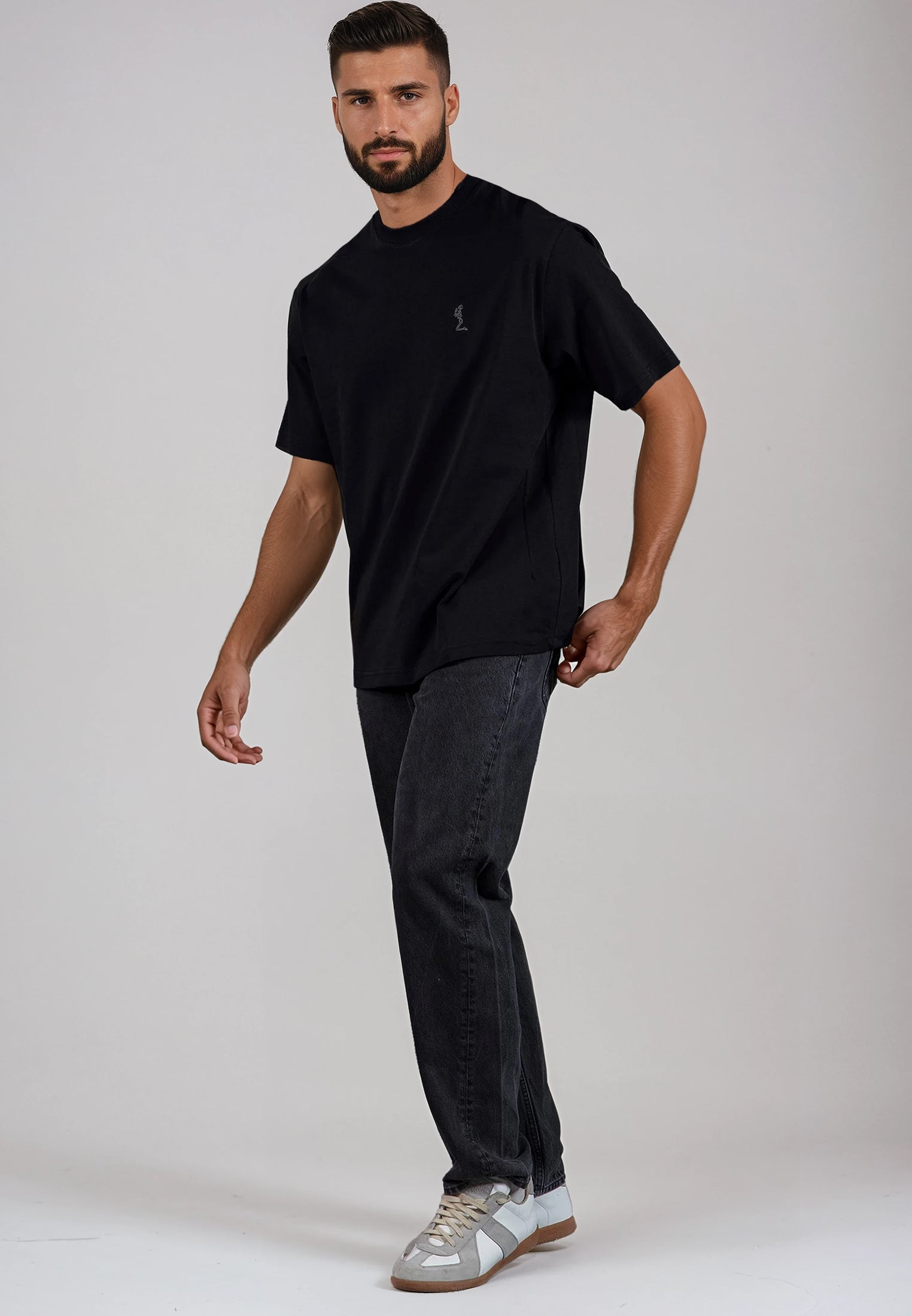 OVERSIZED HEAVY BLOCK T-SHIRT JET BLACK