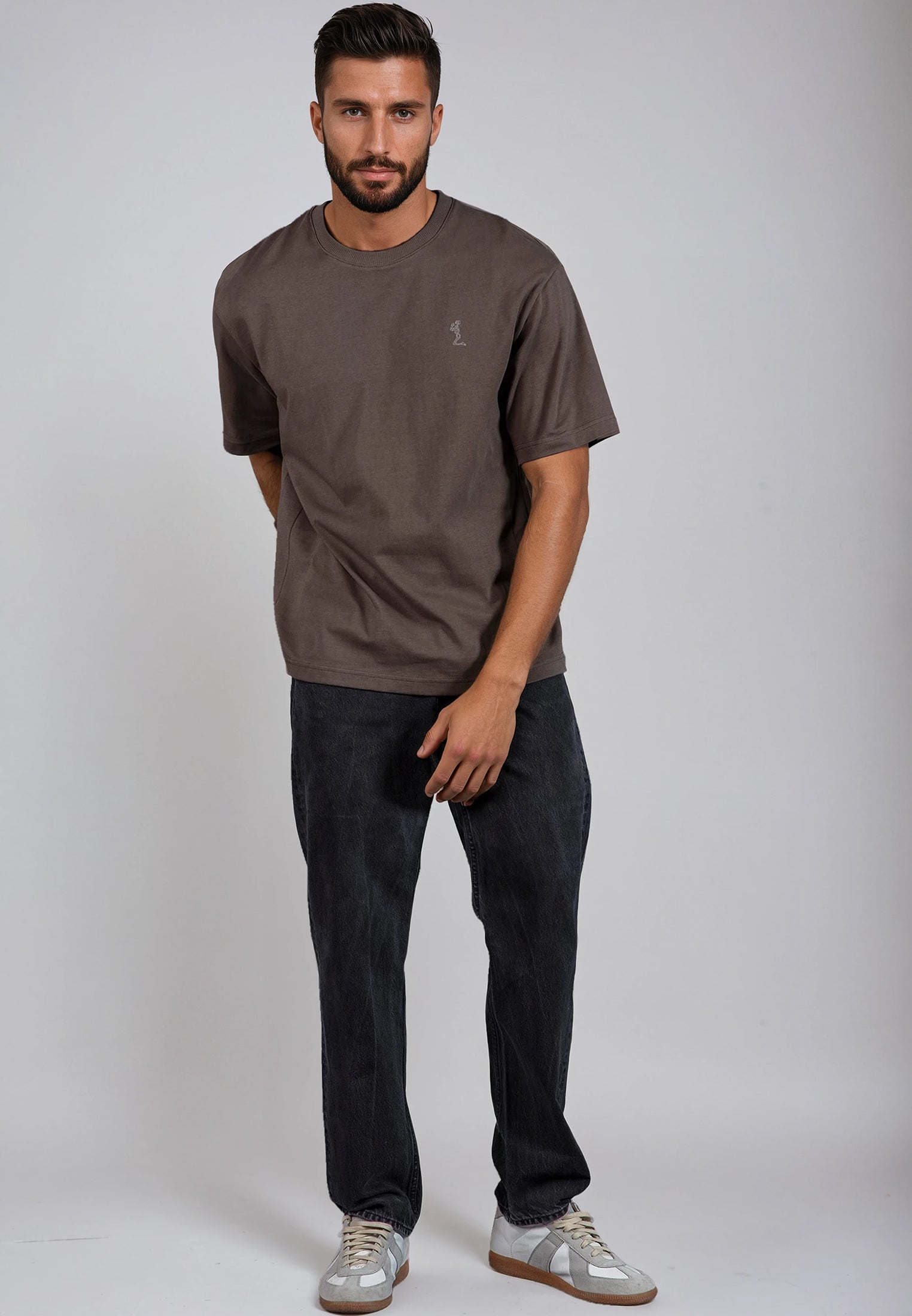 OVERSIZED HEAVY BLOCK T-SHIRT DESERT TAUPE