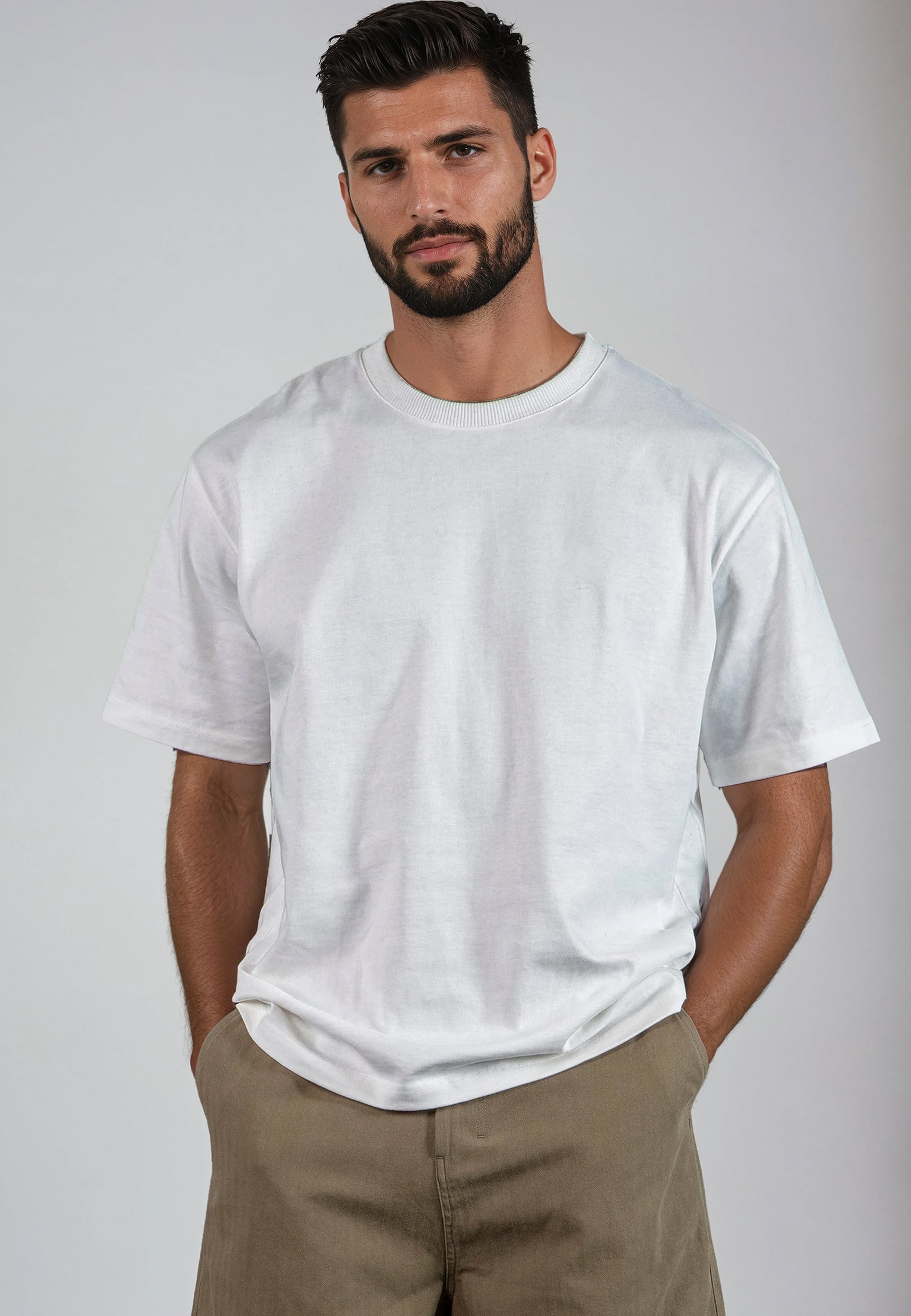 OVERSIZED HEAVY EMBRO T-SHIRT OFF WHITE
