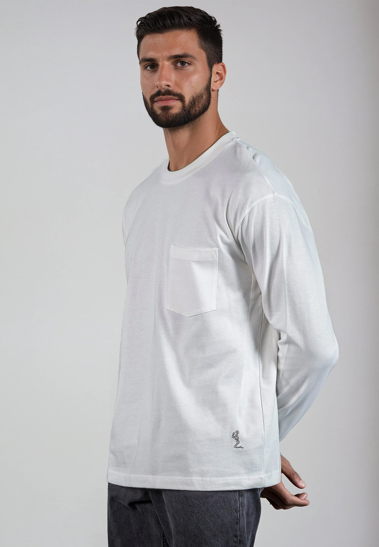 HEAVYWEIGHT LS POCKET T-SHIRT OFF WHITE