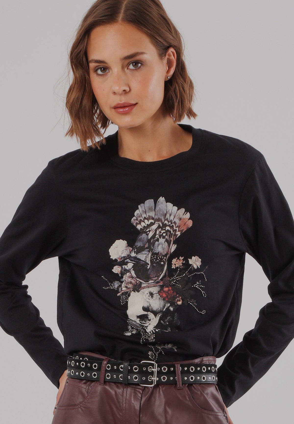 BIRD SKULL T-SHIRT BIRD SKULL BLACK