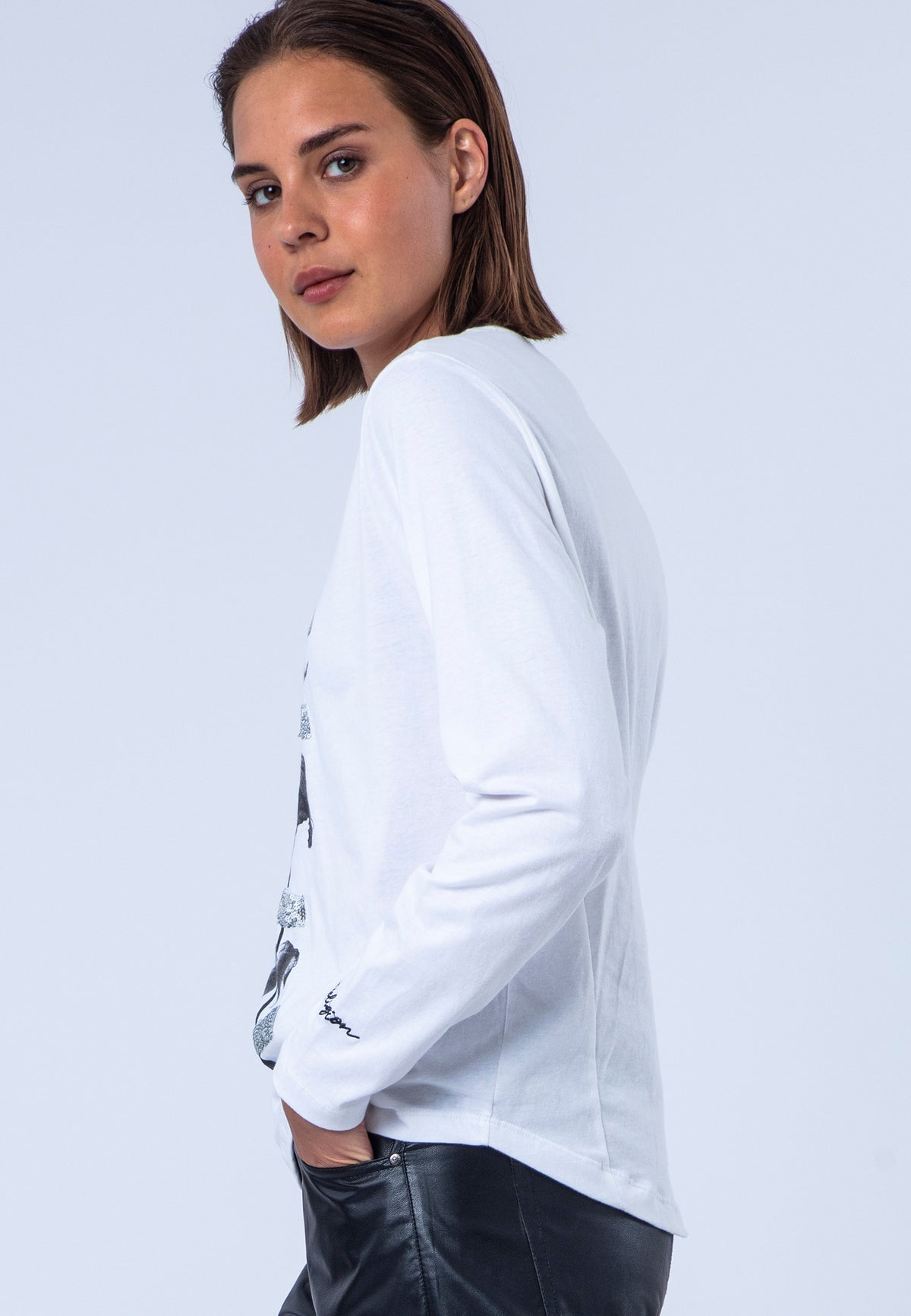 BIRD SKULL T-SHIRT ROSES WHITE