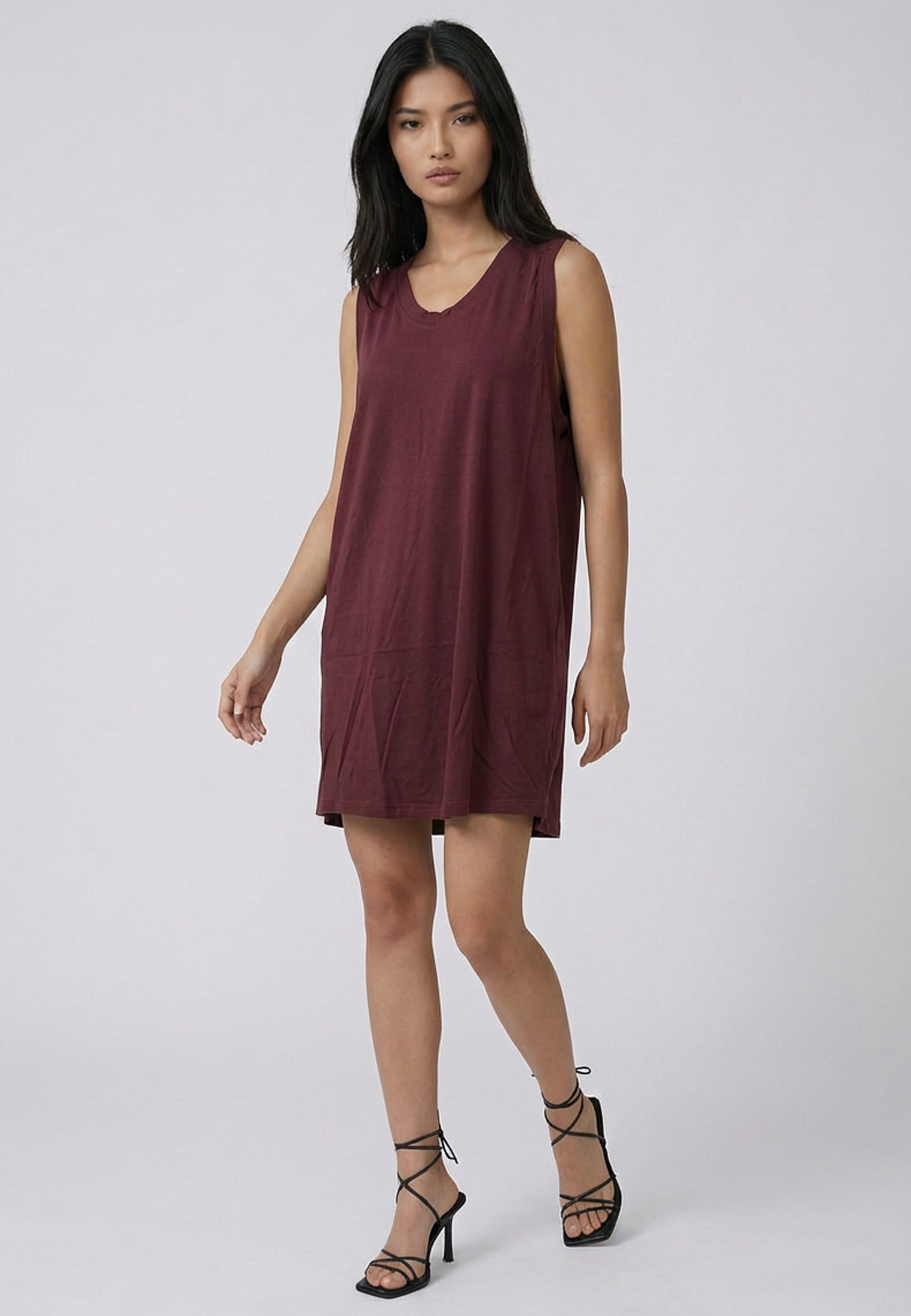 BAND DRESS BURGUNDY