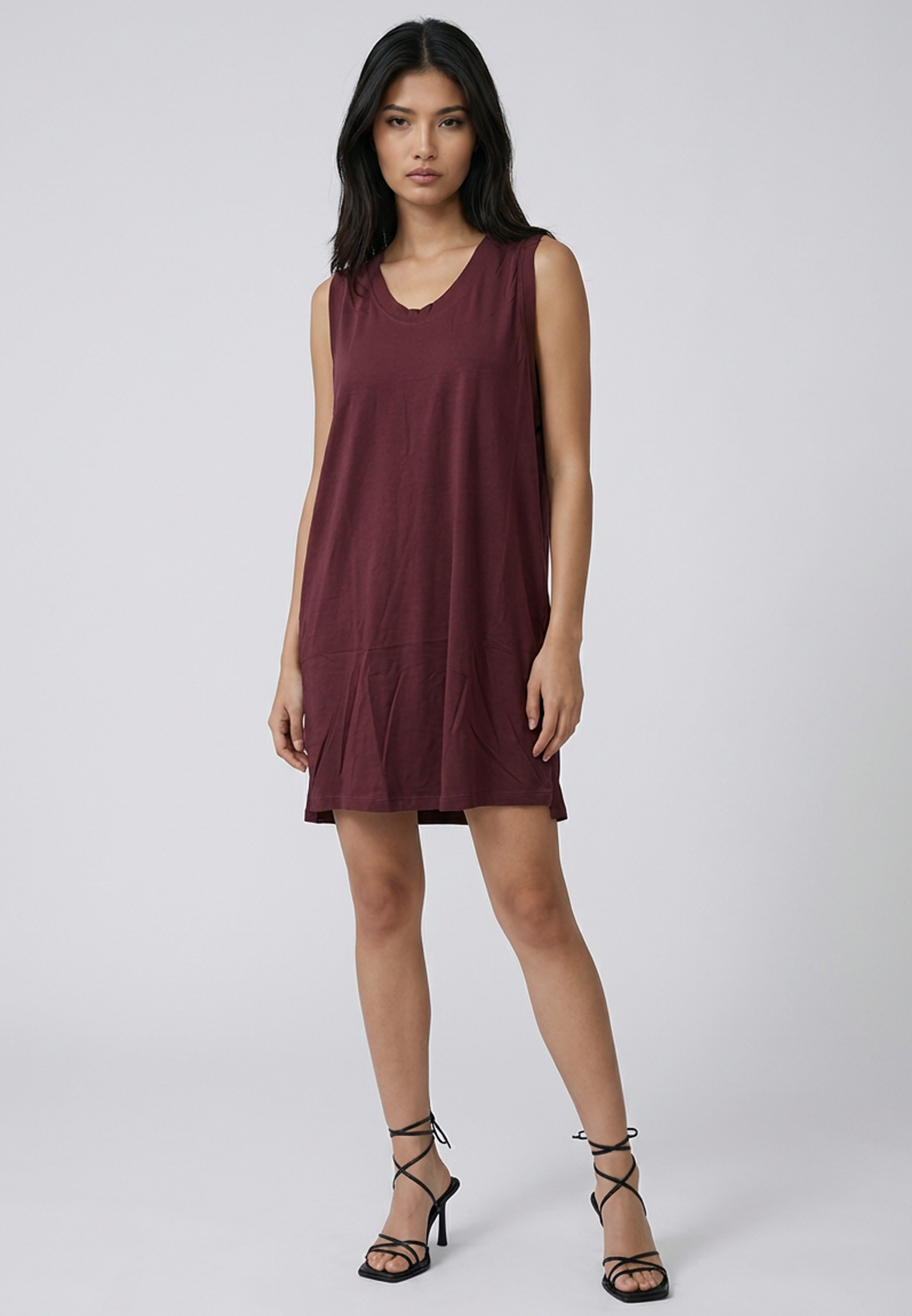 BAND DRESS BURGUNDY