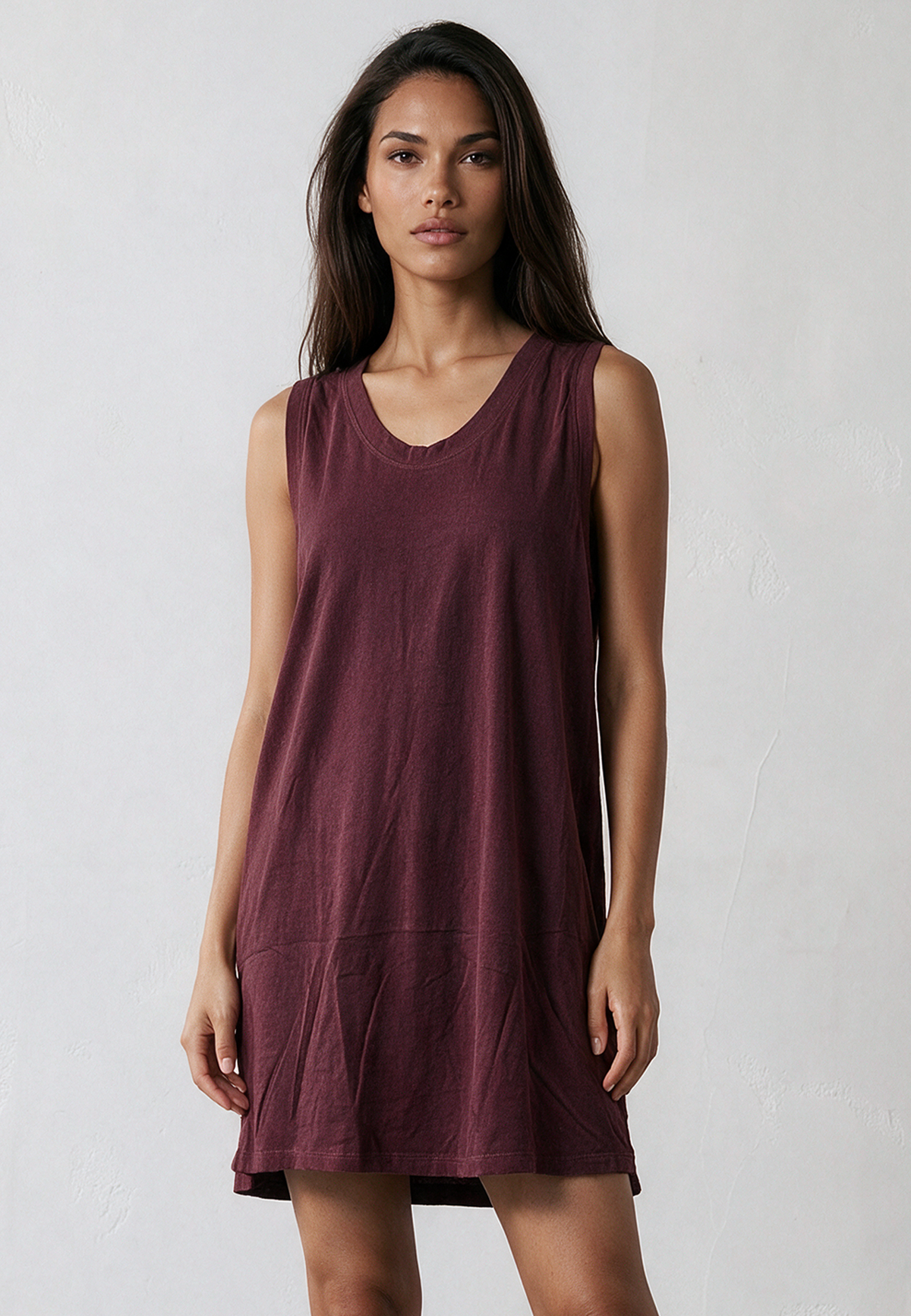 BAND DRESS BURGUNDY