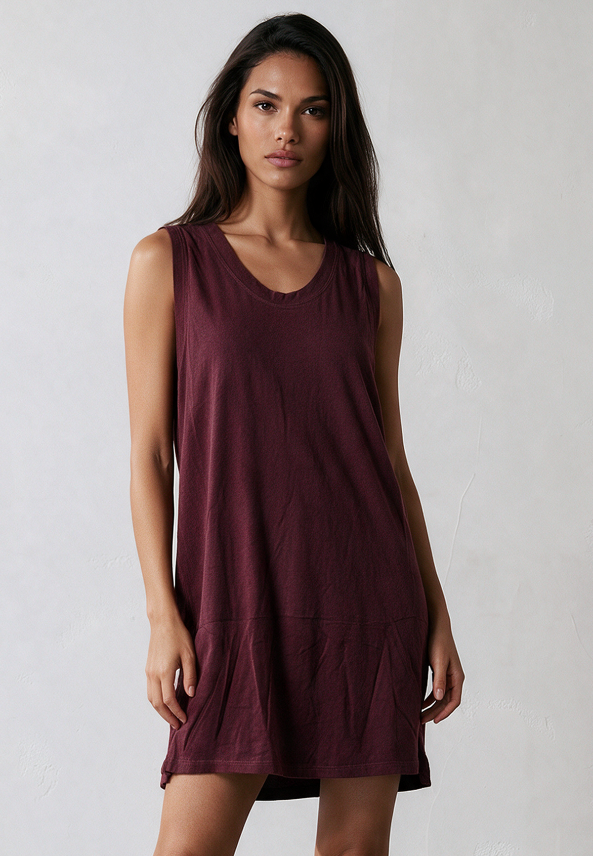 BAND DRESS BURGUNDY