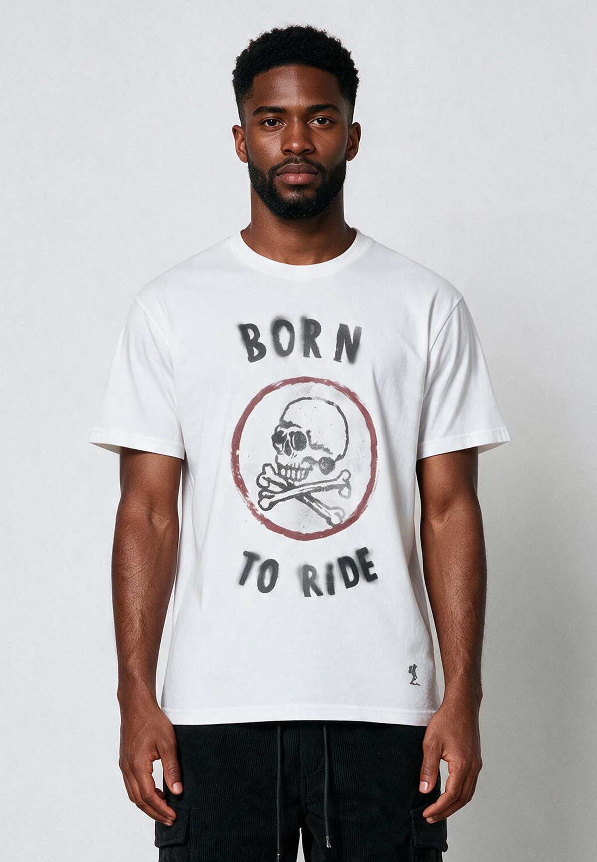 BORN TO RIDE T-SHIRT WHITE