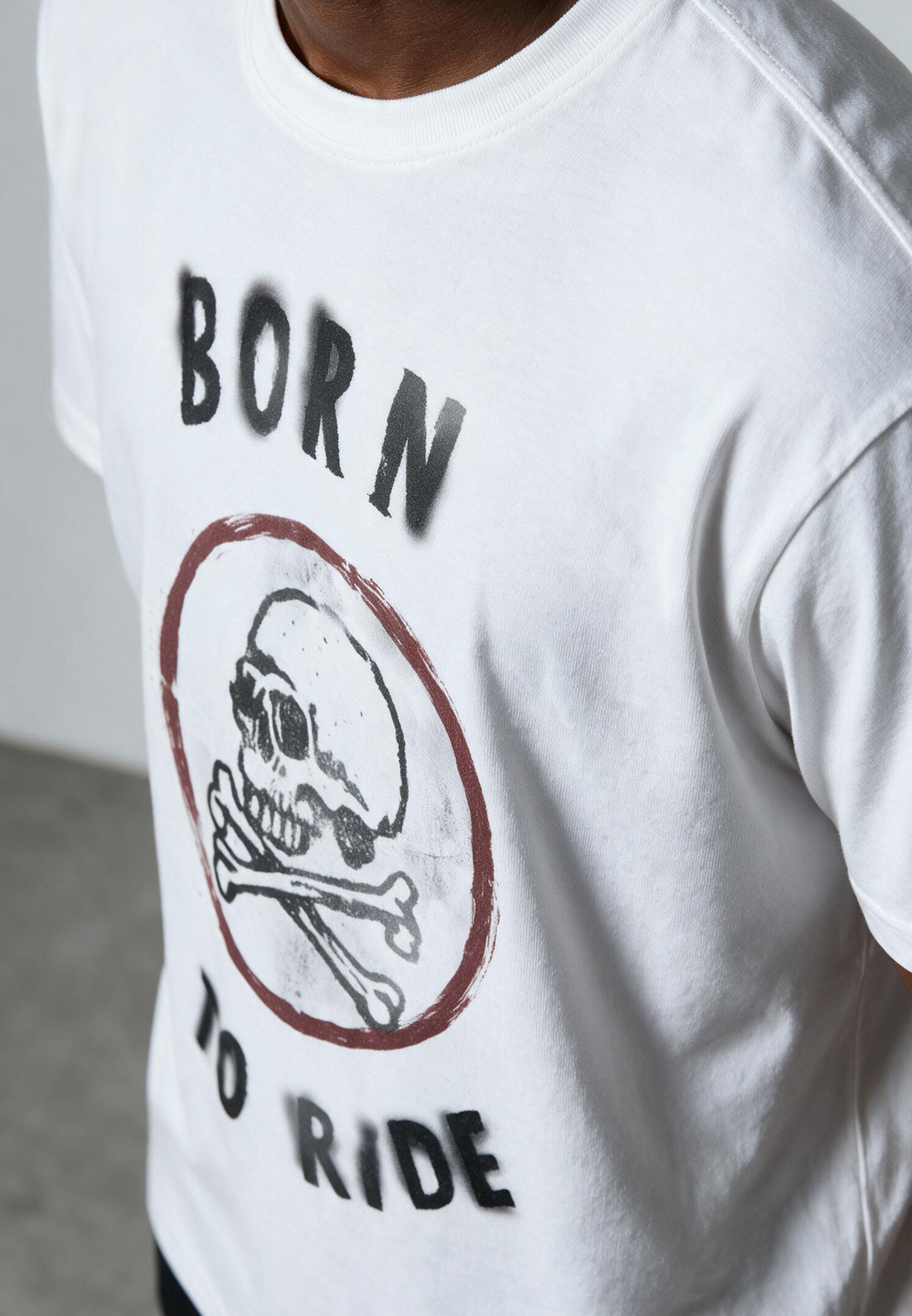 BORN TO RIDE T-SHIRT WHITE
