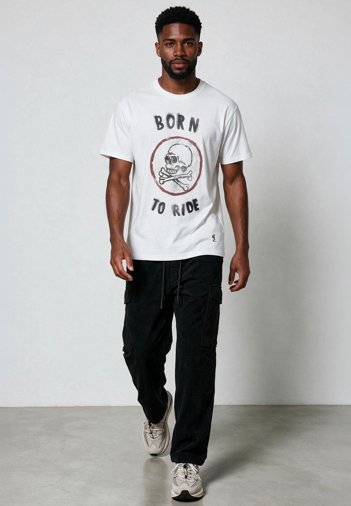 BORN TO RIDE T-SHIRT WHITE