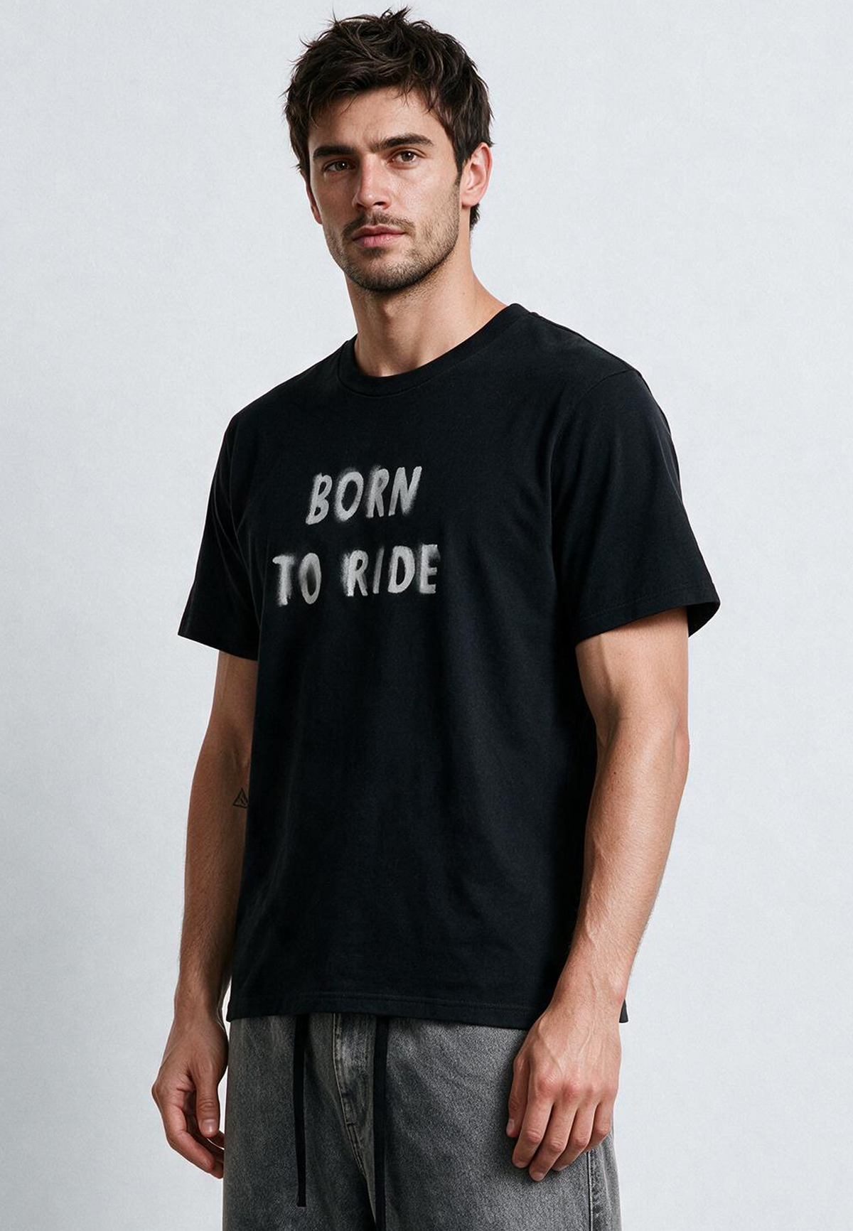 BORN TO RIDE T-SHIRT BLACK