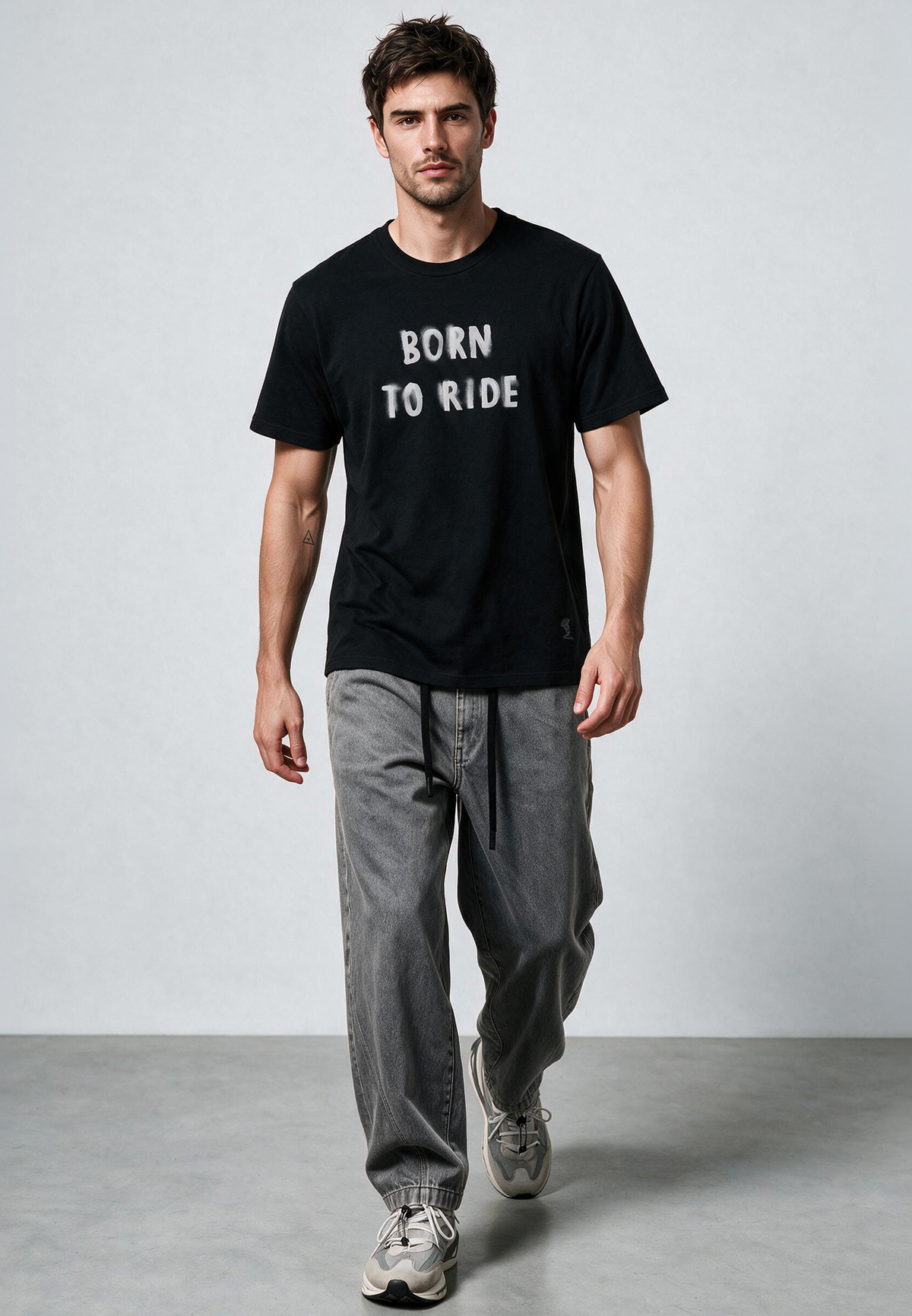 BORN TO RIDE T-SHIRT BLACK