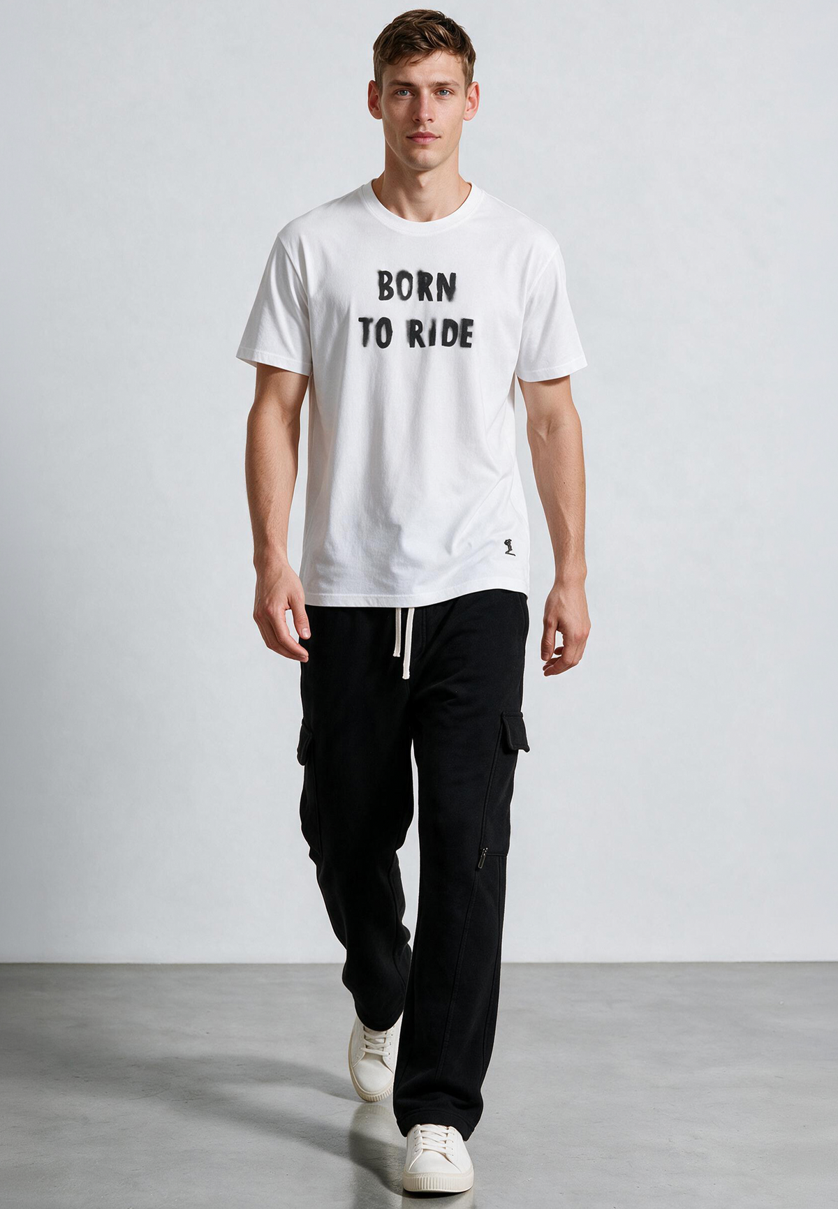 BORN TO RIDE T-SHIRT WHITE