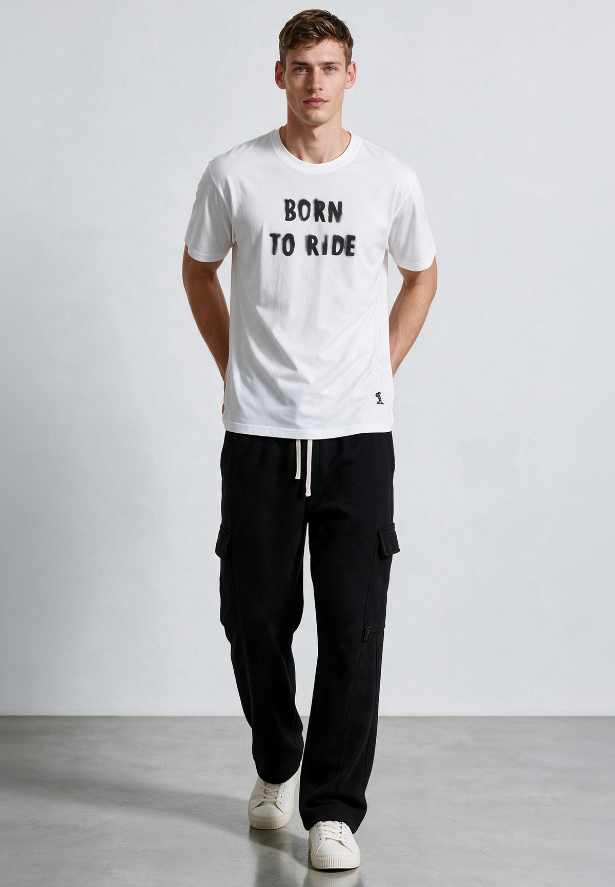 BORN TO RIDE T-SHIRT WHITE