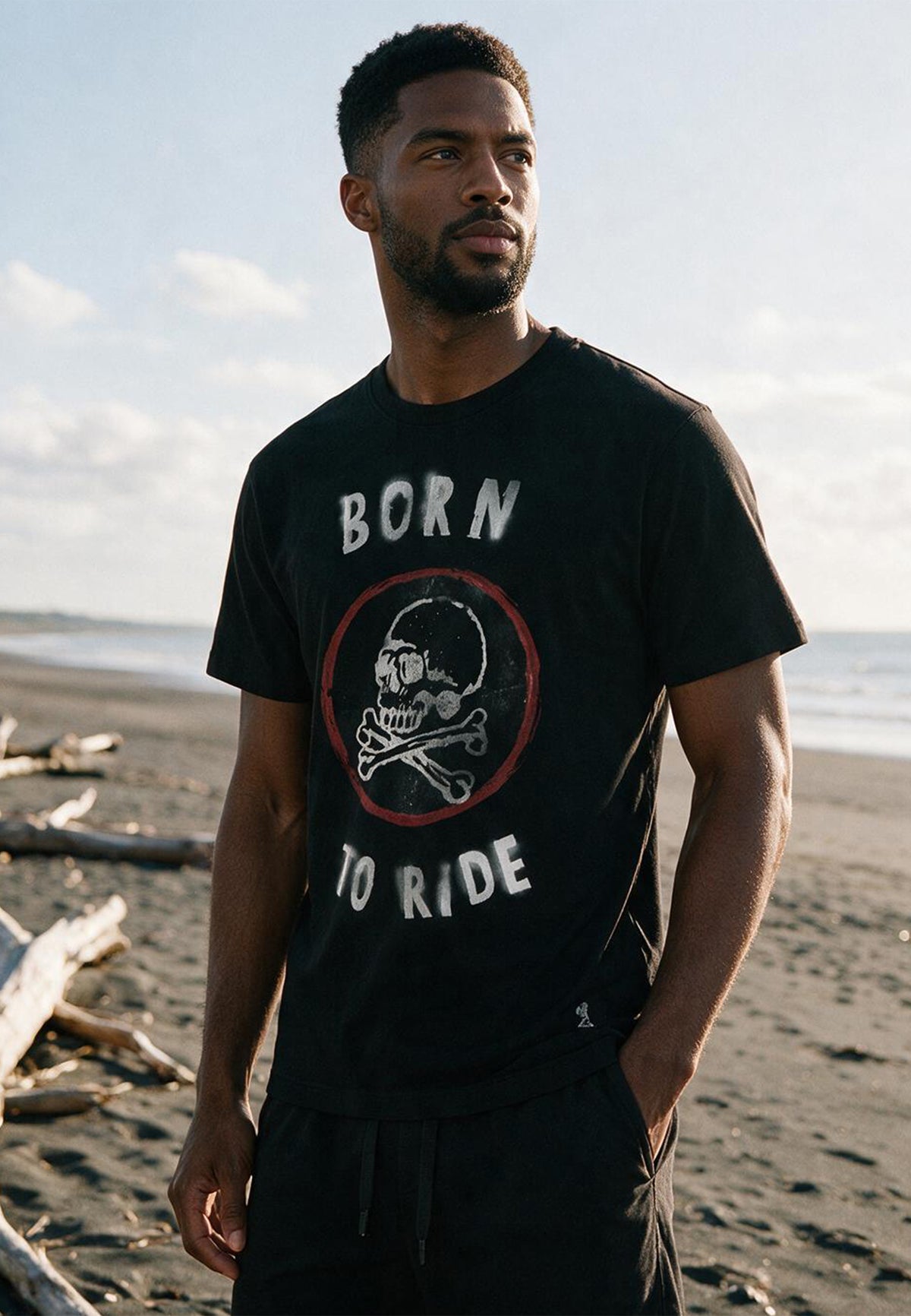 BORN TO RIDE T-SHIRT BLACK