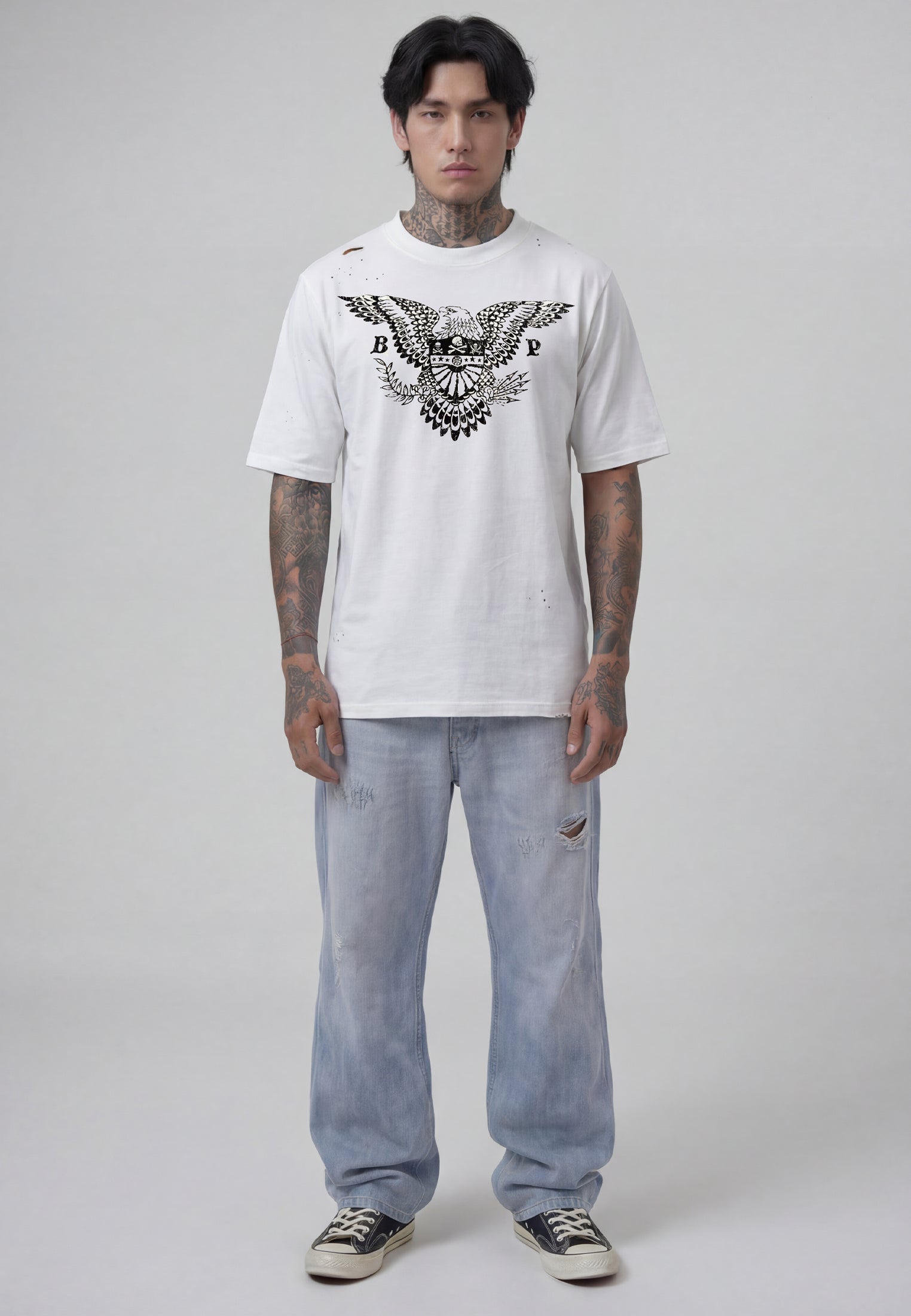 DISTRESSED EAGLE T-SHIRT OFF WHITE