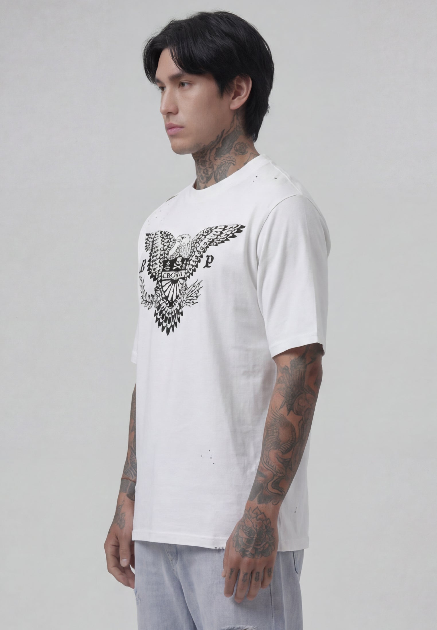 DISTRESSED EAGLE T-SHIRT OFF WHITE
