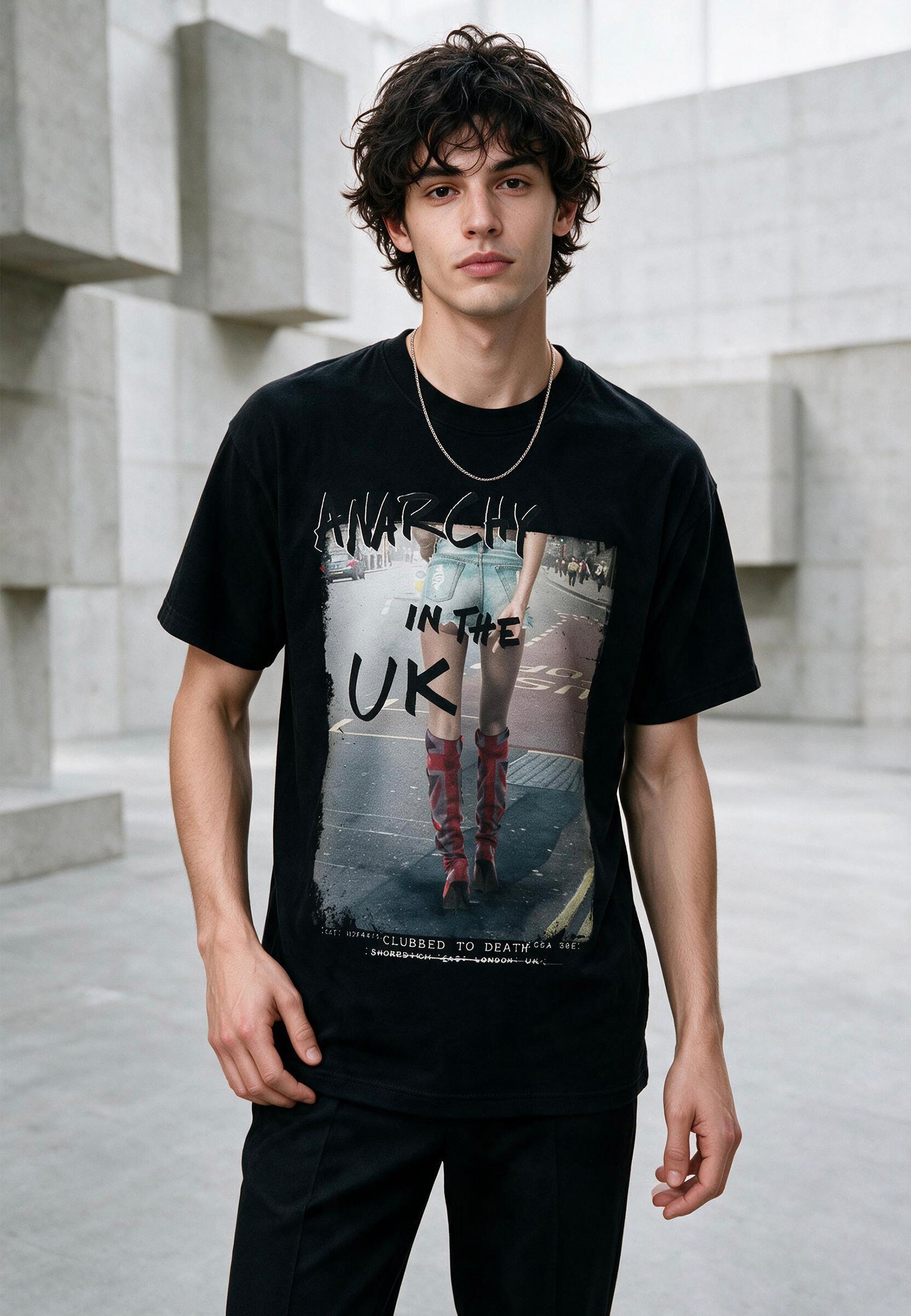 ANARCHY IN THE UK T-SHIRT JET BLACK