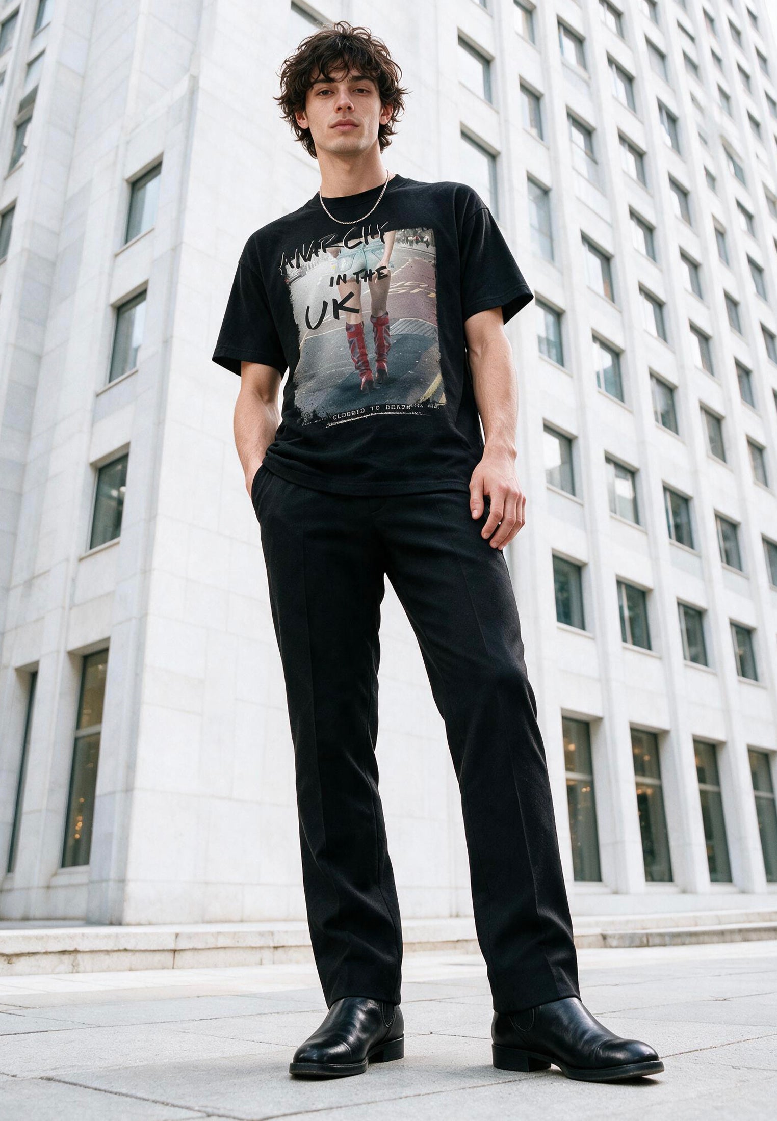 ANARCHY IN THE UK T-SHIRT JET BLACK