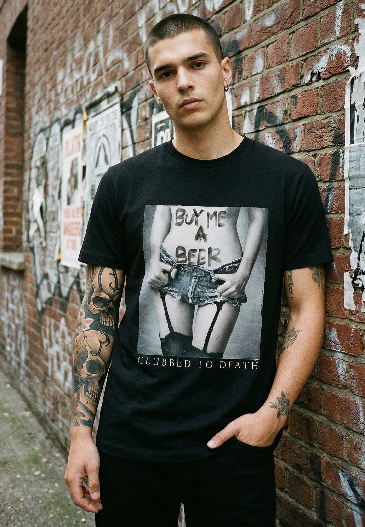 BUY ME BEER T-SHIRT JET BLACK
