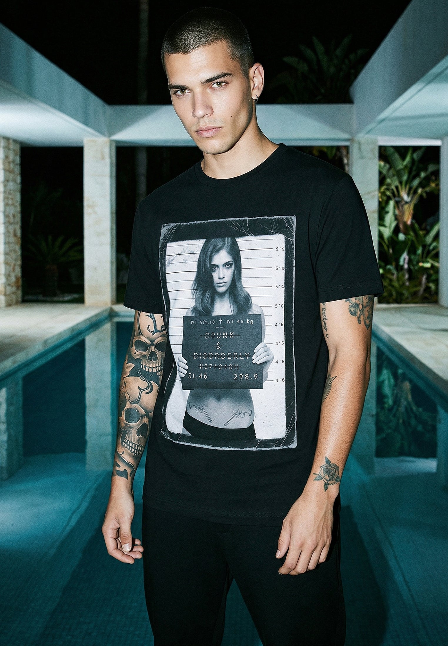 DRUNK & DISORDERLY T-SHIRT JET BLACK