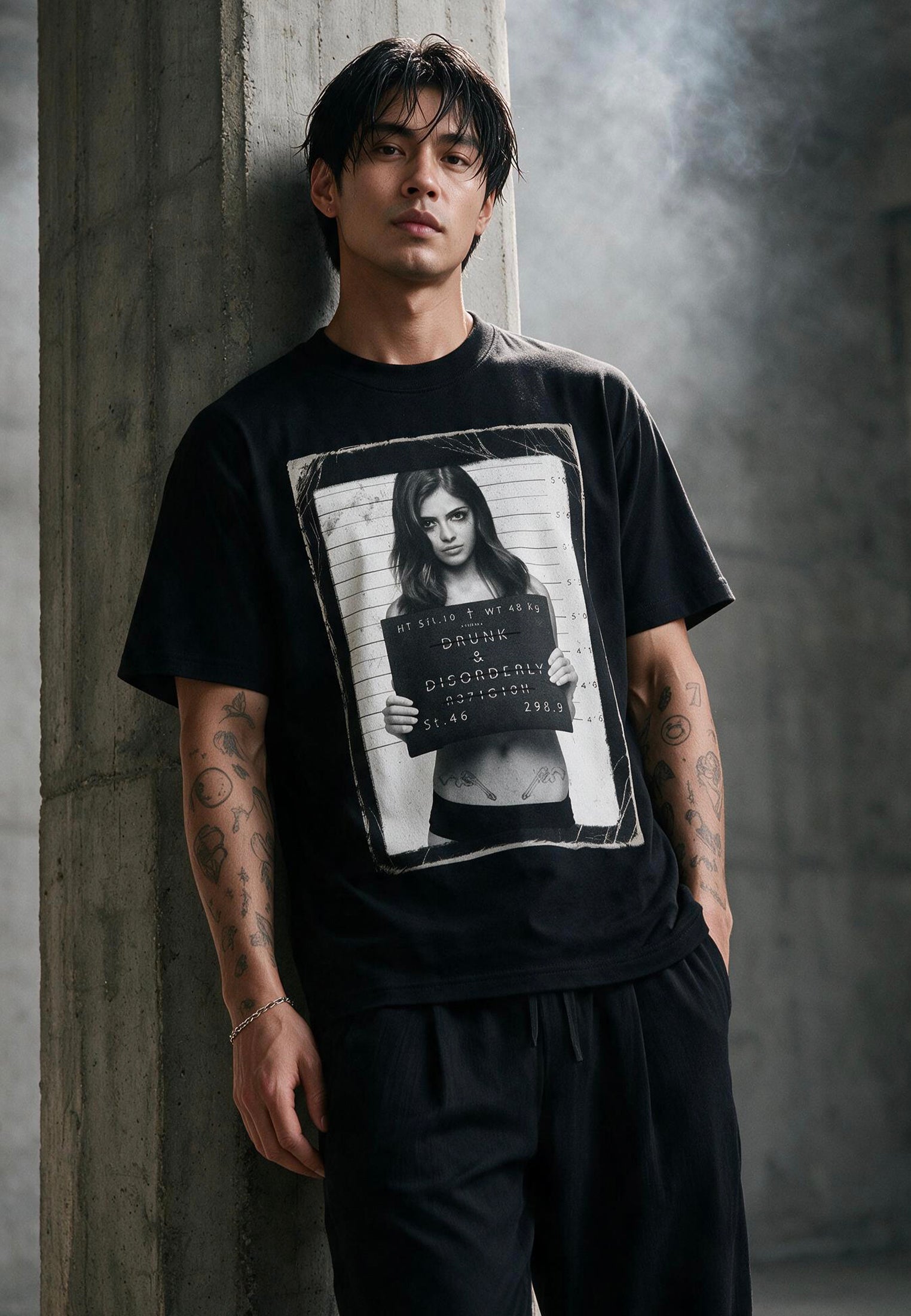 DRUNK & DISORDERLY T-SHIRT JET BLACK
