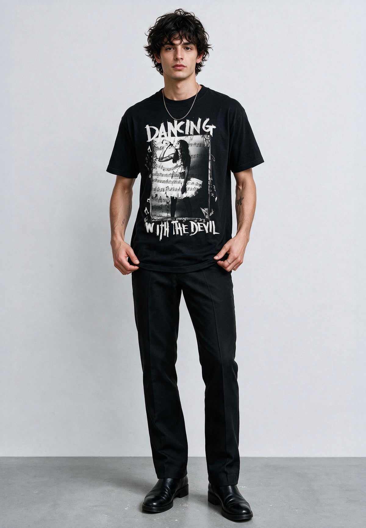 DANCING WITH THE DEVIL T-SHIRT JET BLACK
