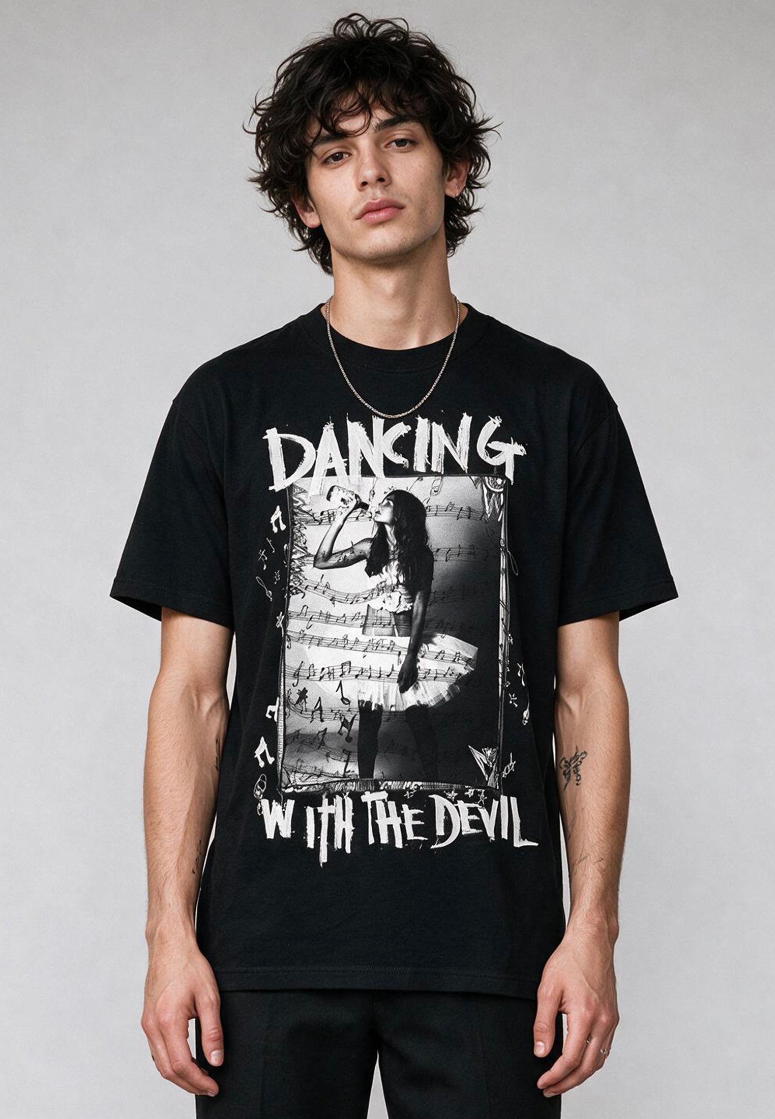 DANCING WITH THE DEVIL T-SHIRT JET BLACK