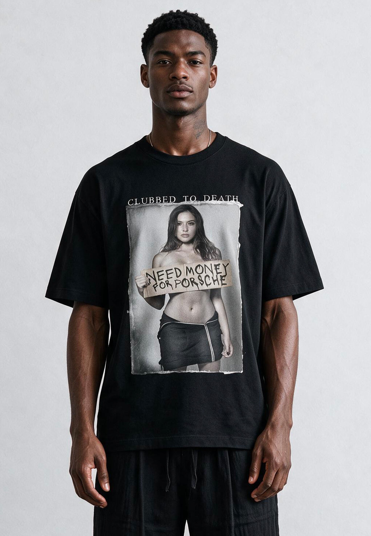 NEED MONEY OVERSIZED T-SHIRT JET BLACK