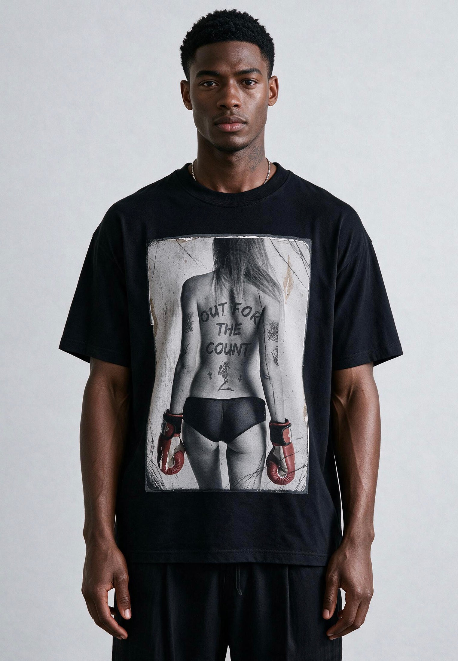 OUT FOR THE COUNT T-SHIRT JET BLACK