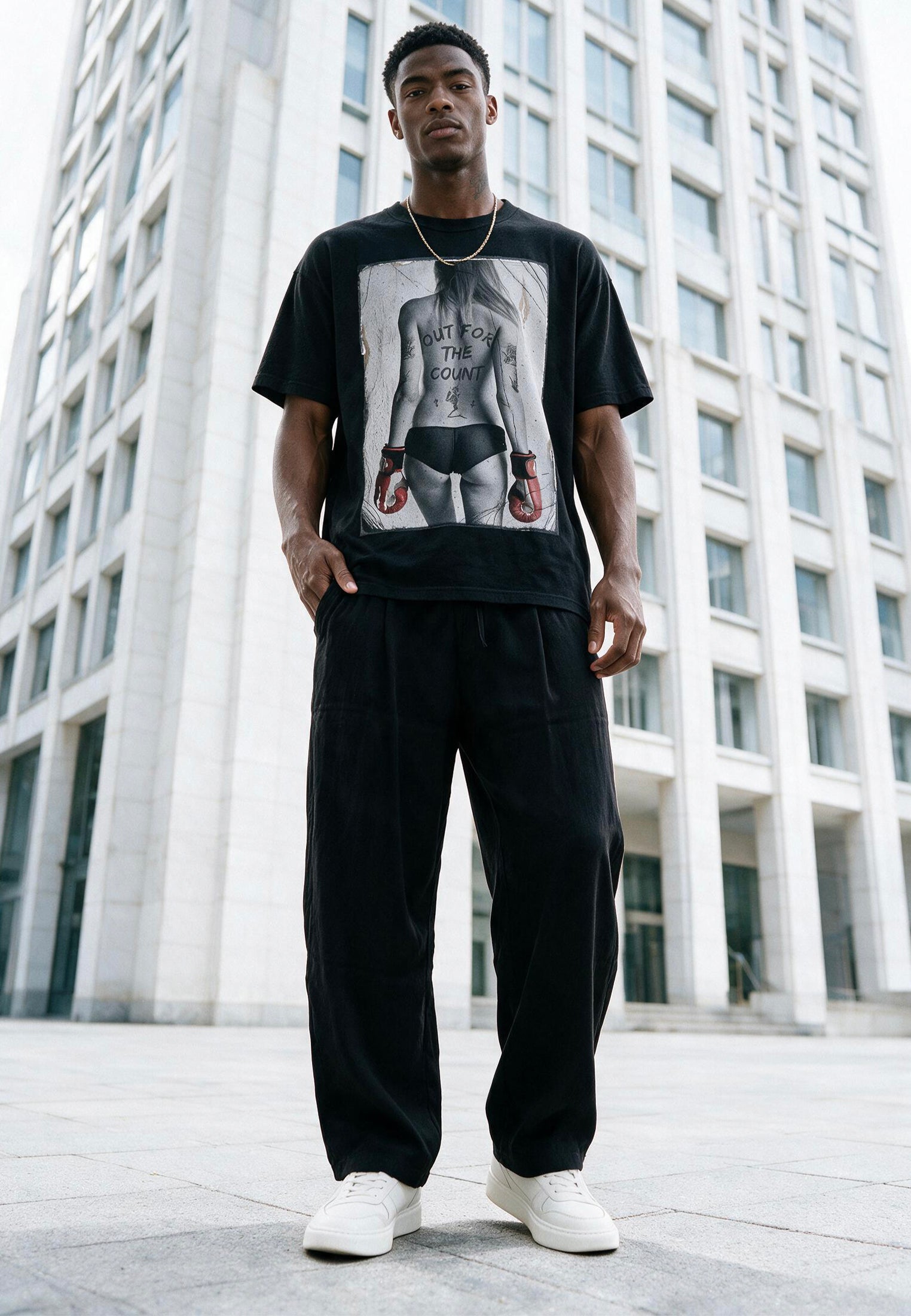 OUT FOR THE COUNT T-SHIRT JET BLACK